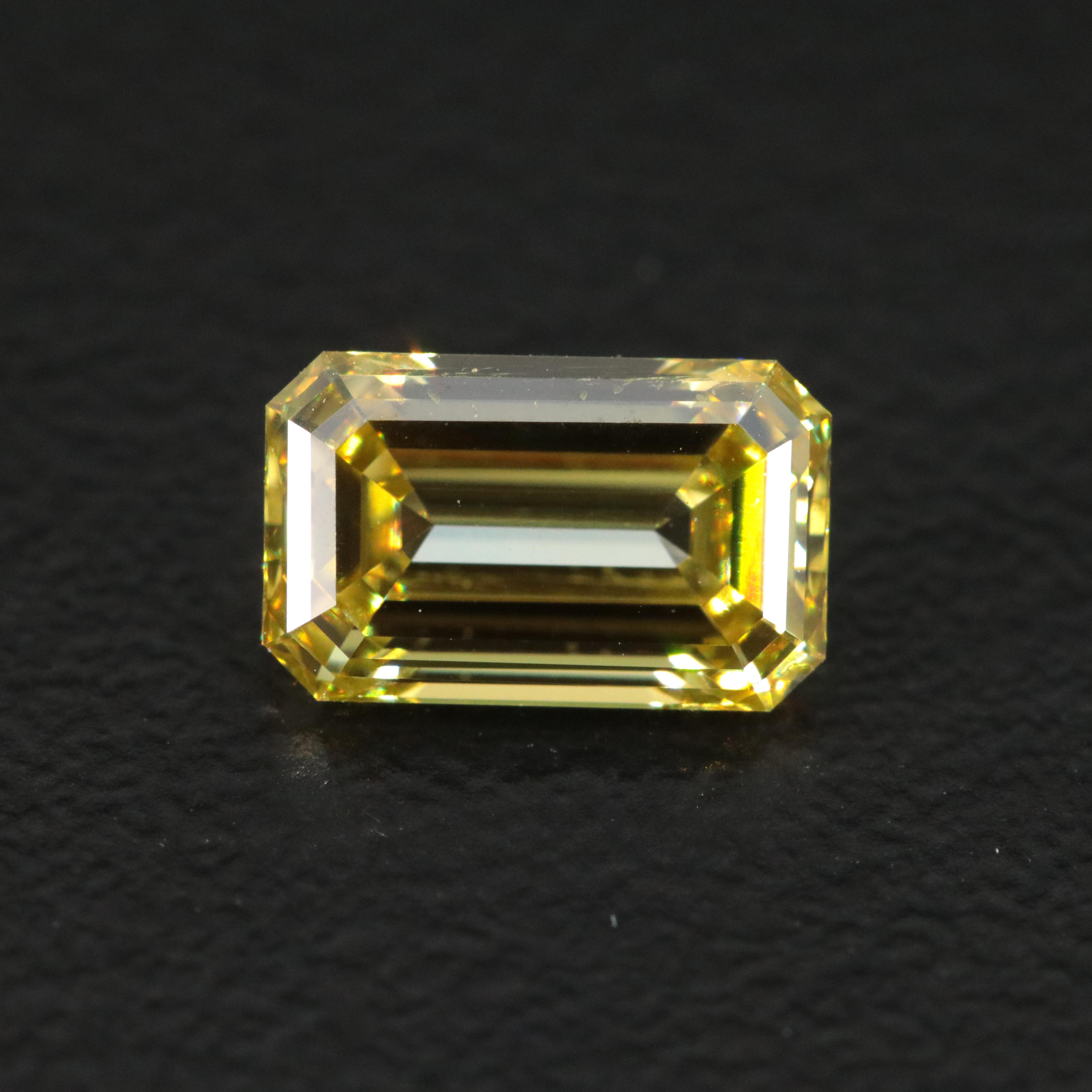 Loose 1.05 CT Lab Grown Fancy Yellow Diamond with IGI Report