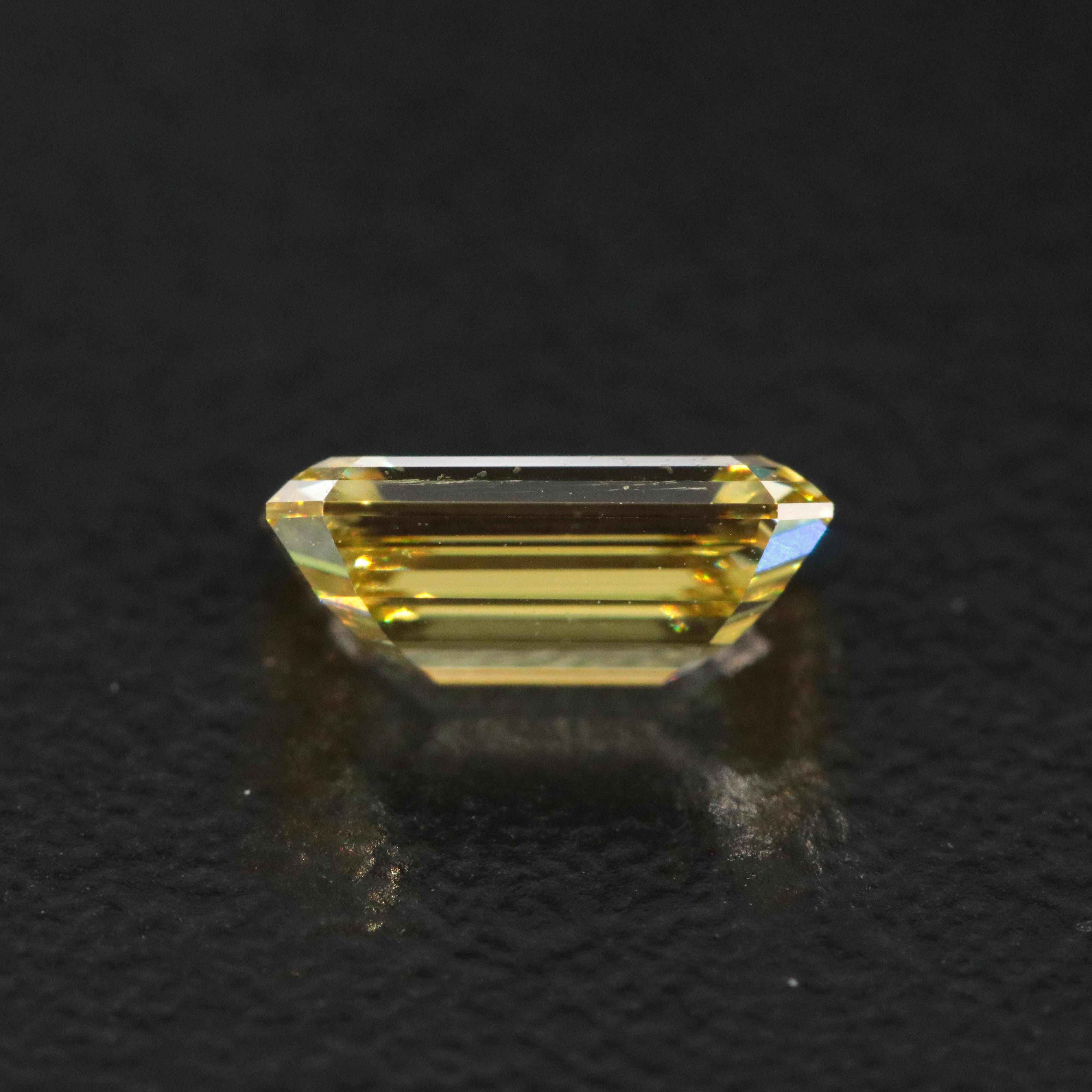 Loose 1.05 CT Lab Grown Fancy Yellow Diamond with IGI Report