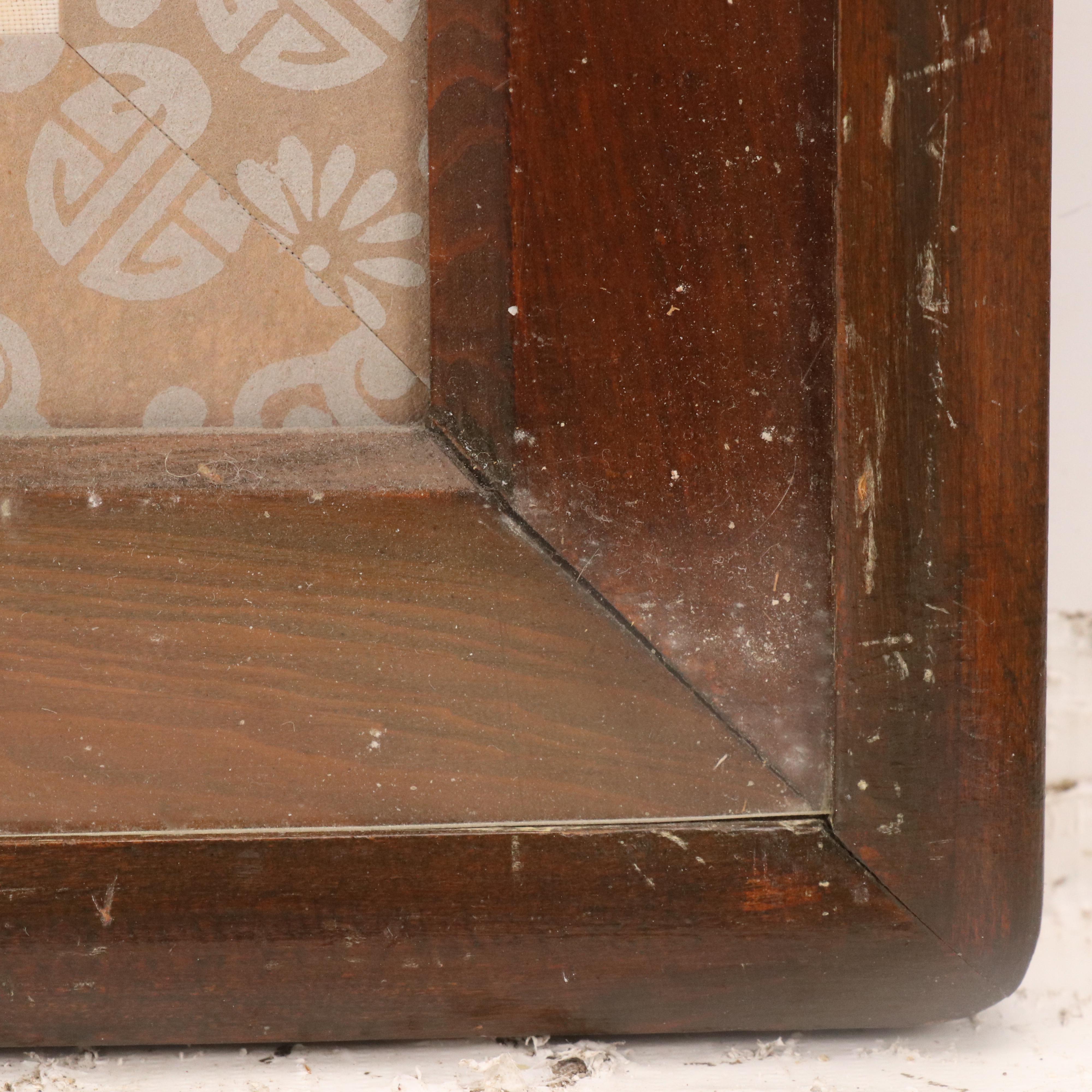 Taiwanese School Hand-Painted Seashell Assemblage on Silk of Tiger