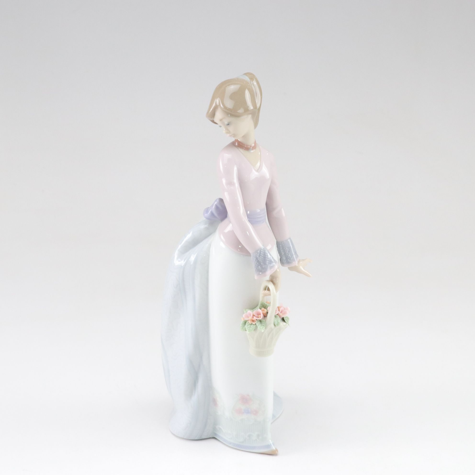 Lladró "Basket of Love" and "Innocence in Bloom" Porcelain Figurines, 1990s