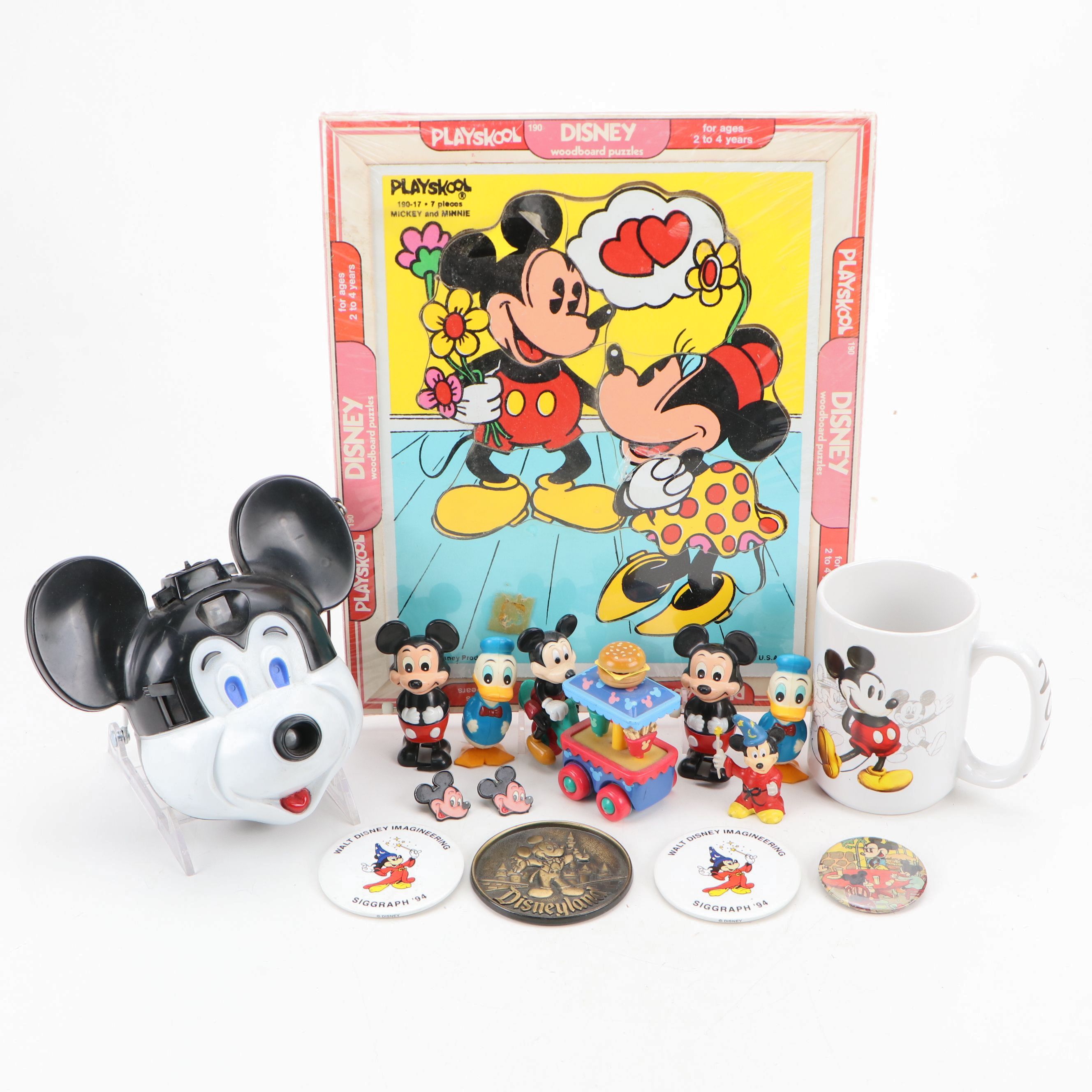 Disney Woodboard Puzzle with Mickey Mouse Film Camera and Other Novelty Décor
