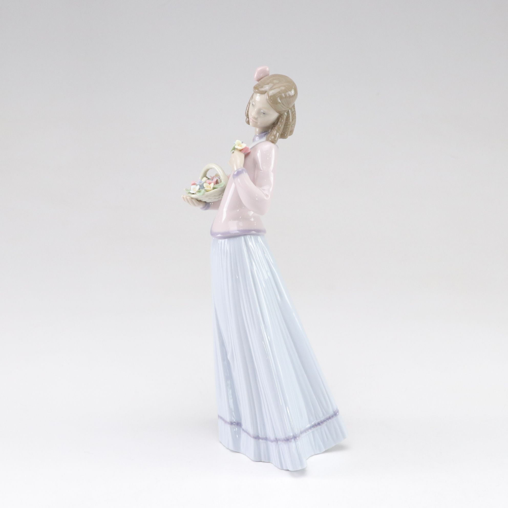 Lladró "Basket of Love" and "Innocence in Bloom" Porcelain Figurines, 1990s