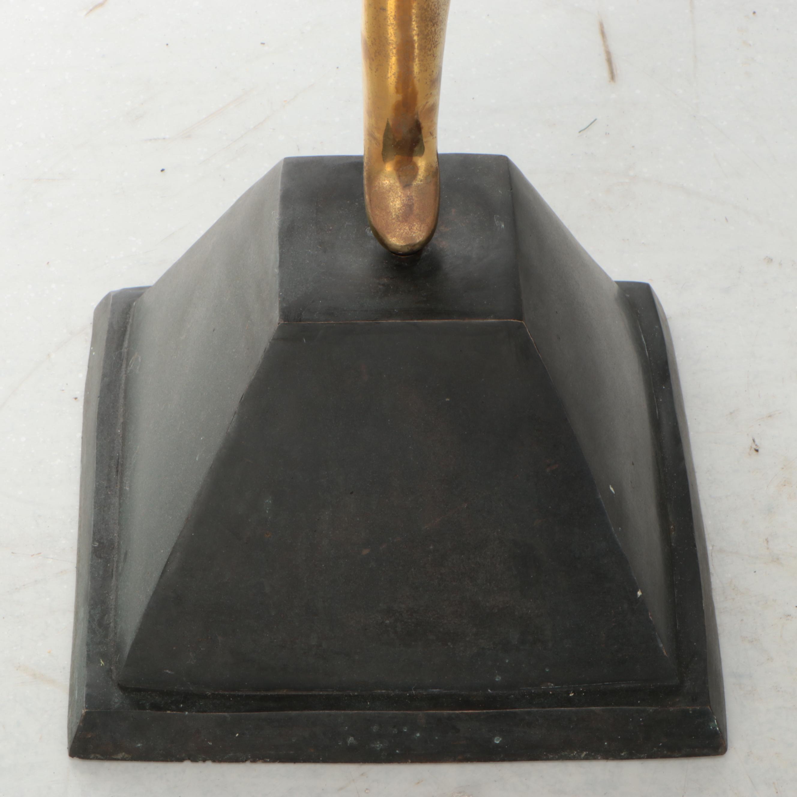 Lifesize Art Deco Style Brass Ballet Dancer Sculpture