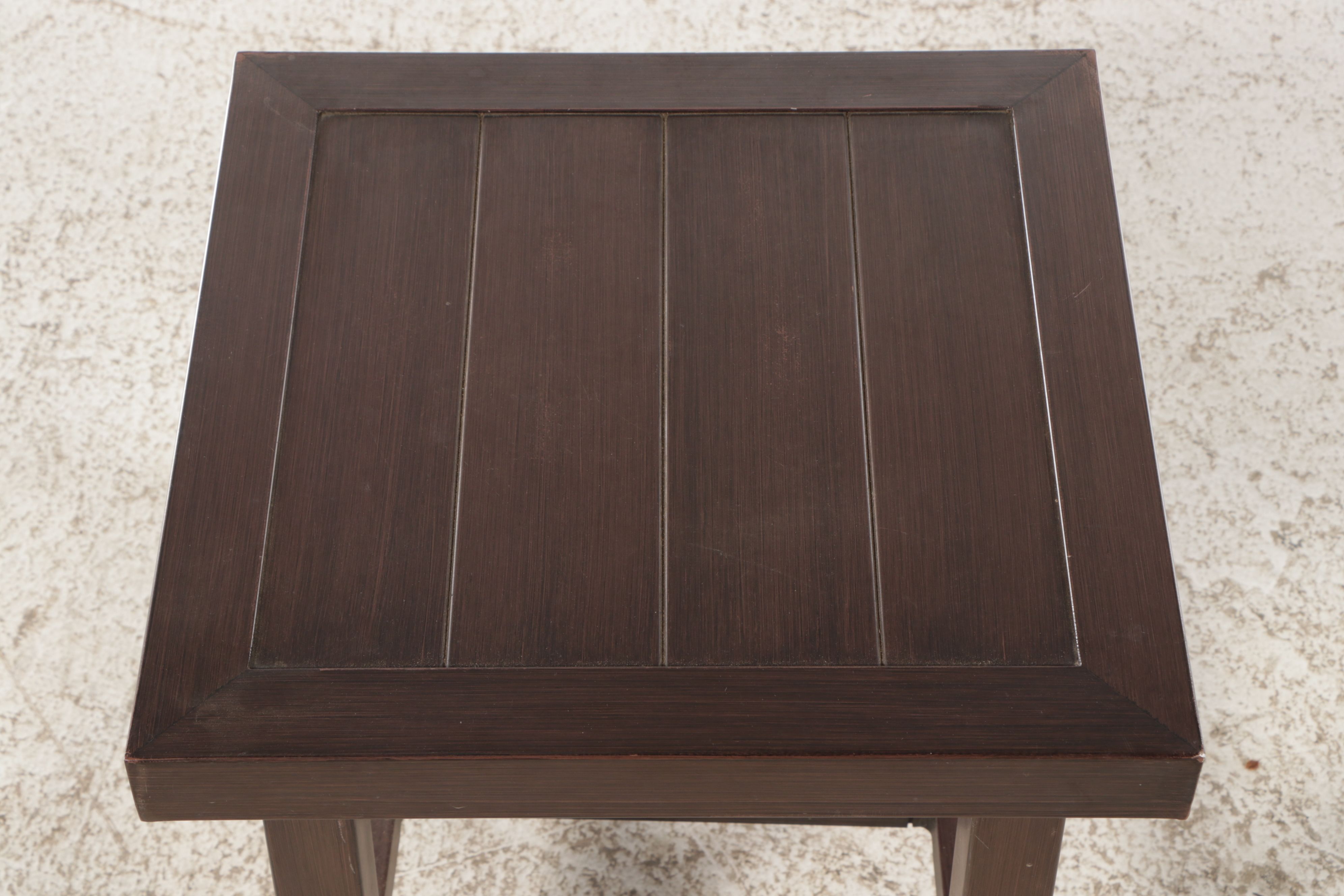 Pair of Hampton Bay Resin Wicker Patio Lounge Chairs with Accent Table