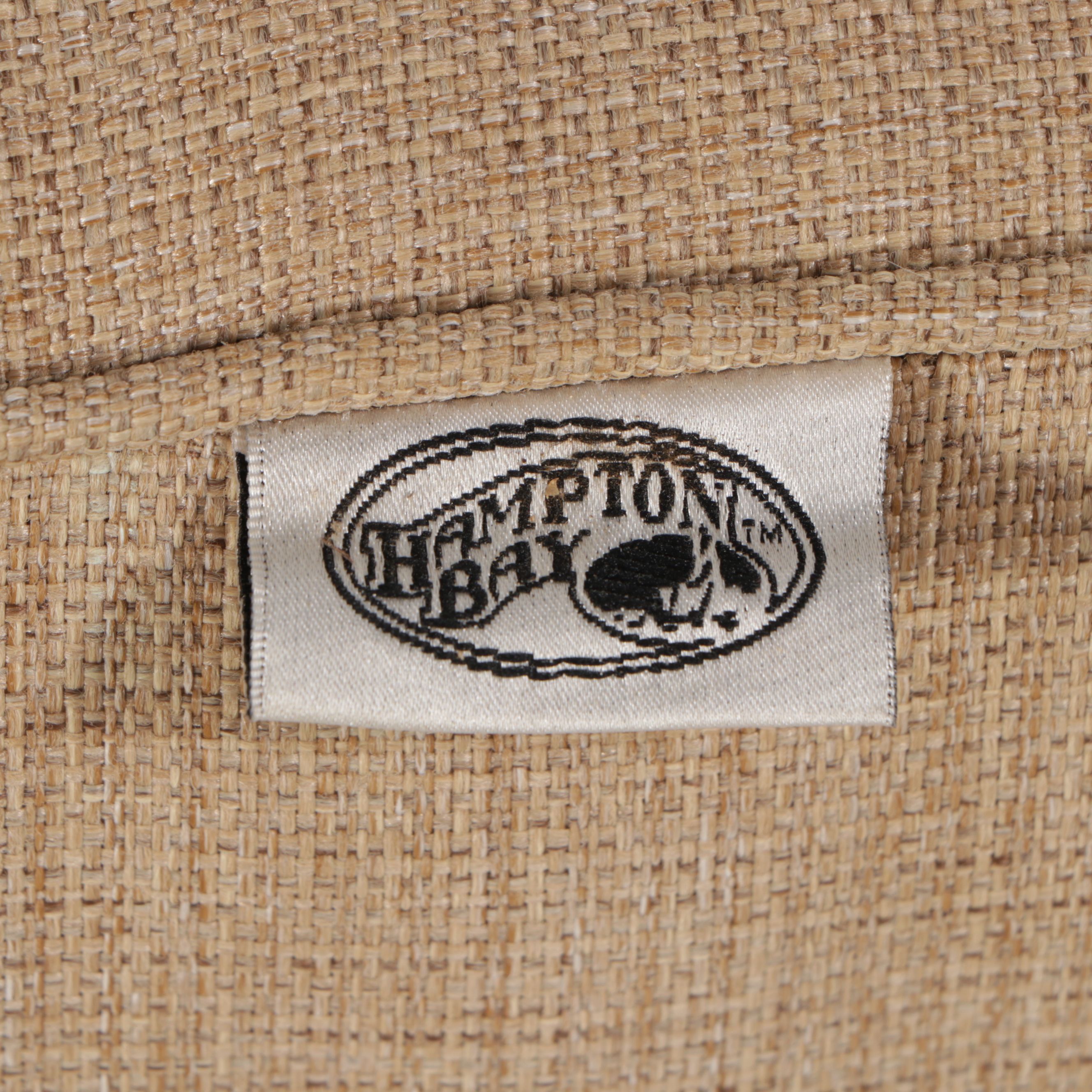 Pair of Hampton Bay Resin Wicker Patio Lounge Chairs with Accent Table