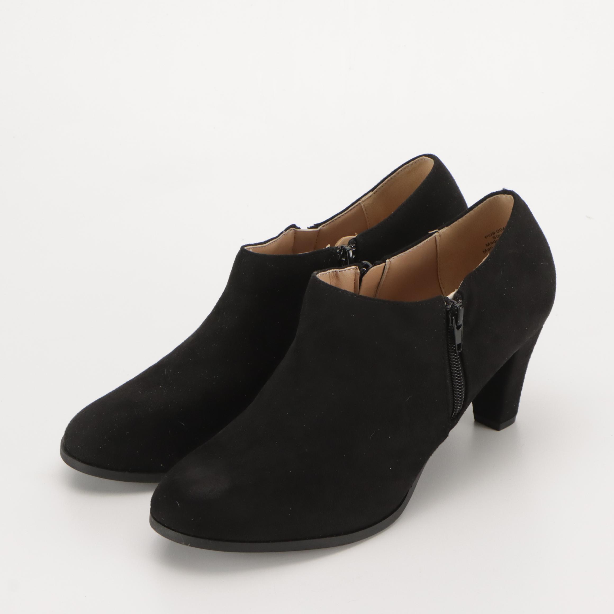 Black Faux Suede Sanzi Ankle Boots from Journee Collection Footwear