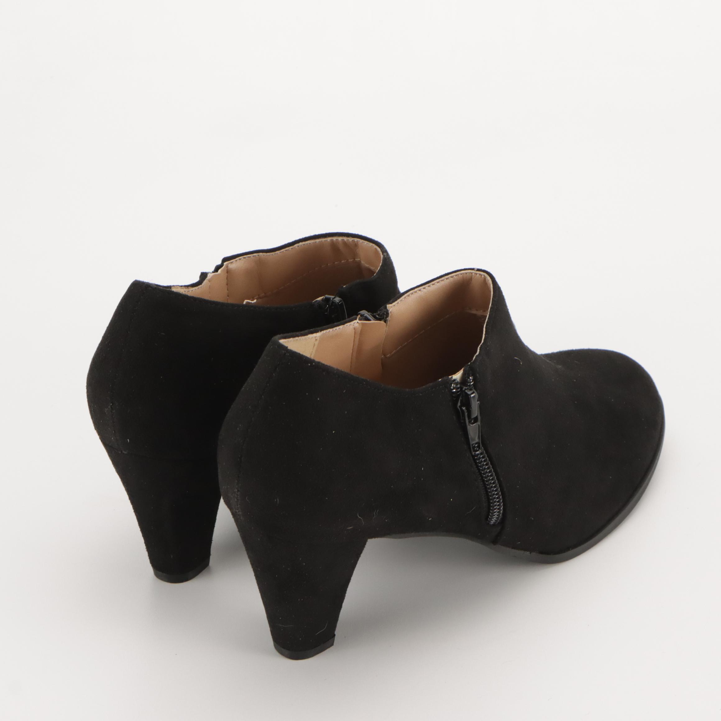Black Faux Suede Sanzi Ankle Boots from Journee Collection Footwear