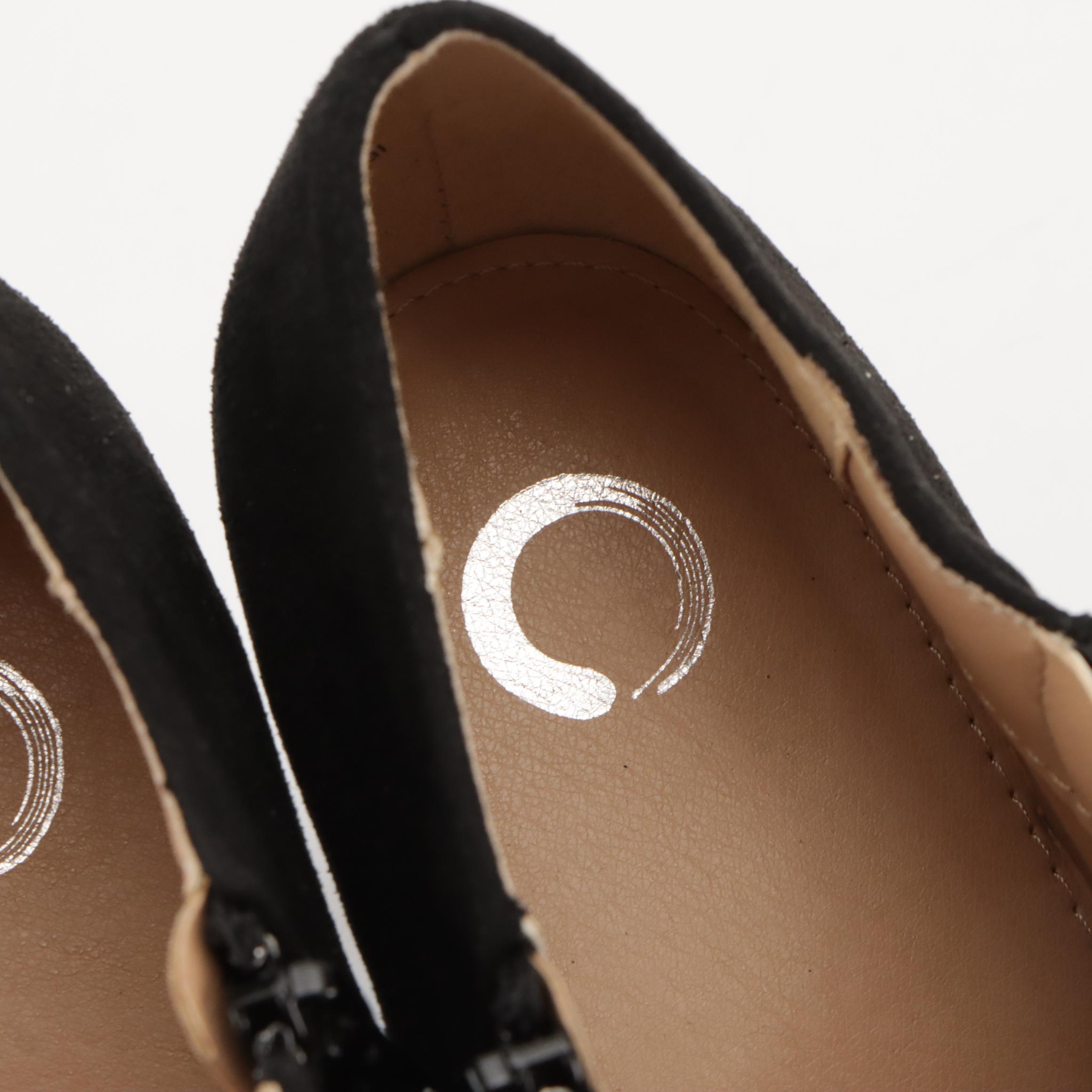 Black Faux Suede Sanzi Ankle Boots from Journee Collection Footwear