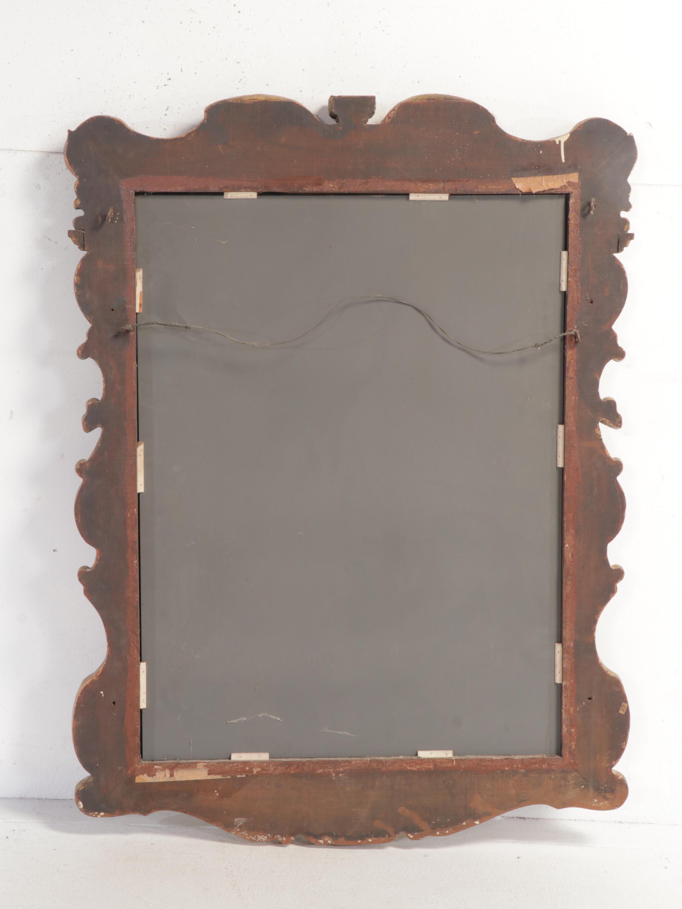 Baroque Style Polychrome and Gilt Wall Mirror, Early 20th Century