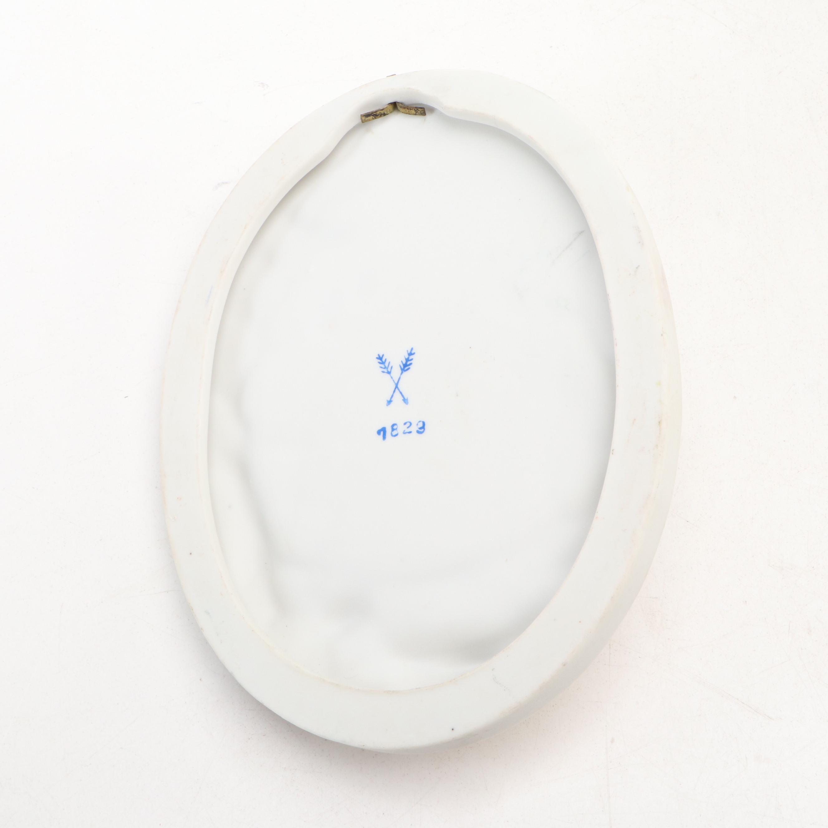 Victoria Porcelain Wall Pocket with Figural Wall Plaque and Other Décor