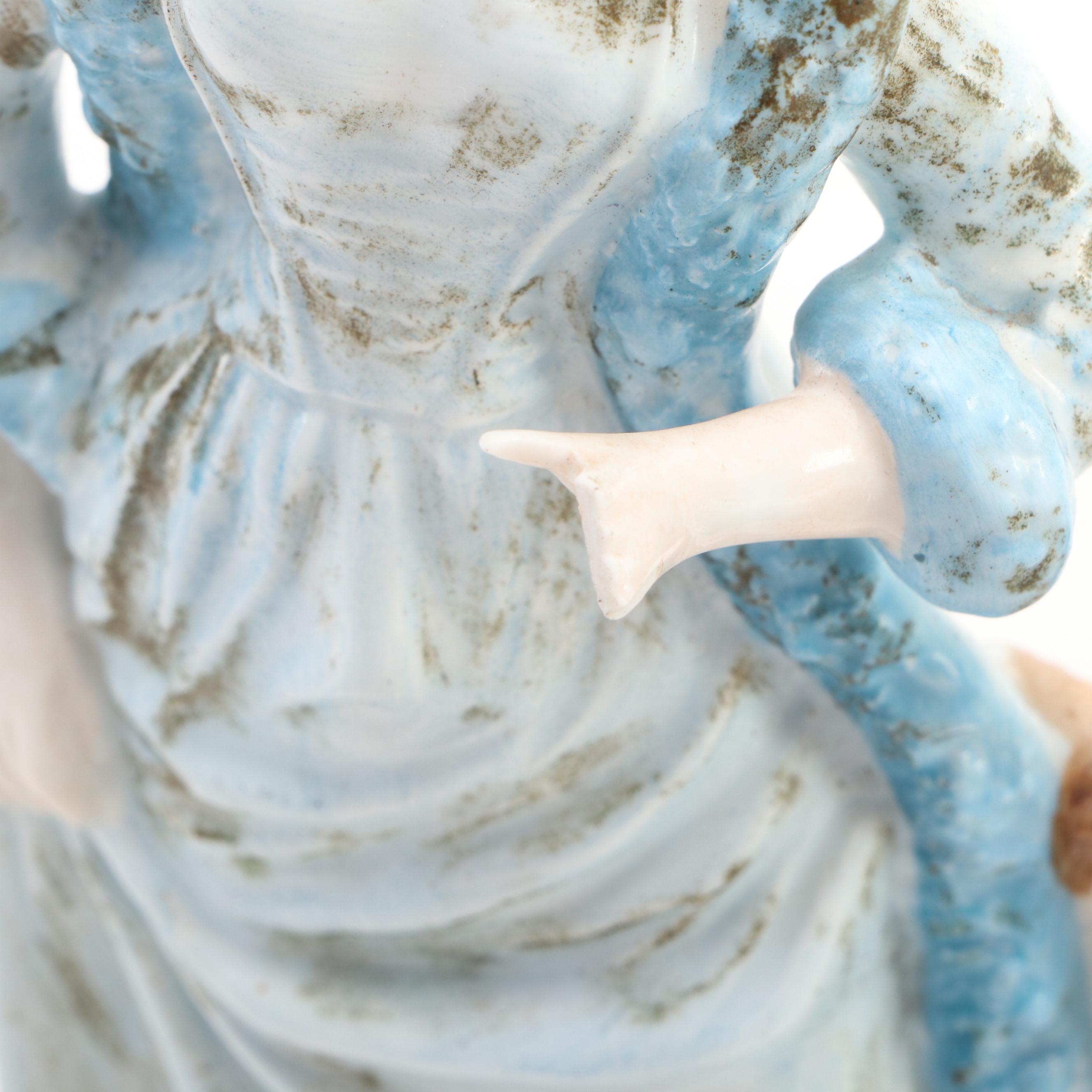 Victoria Porcelain Wall Pocket with Figural Wall Plaque and Other Décor