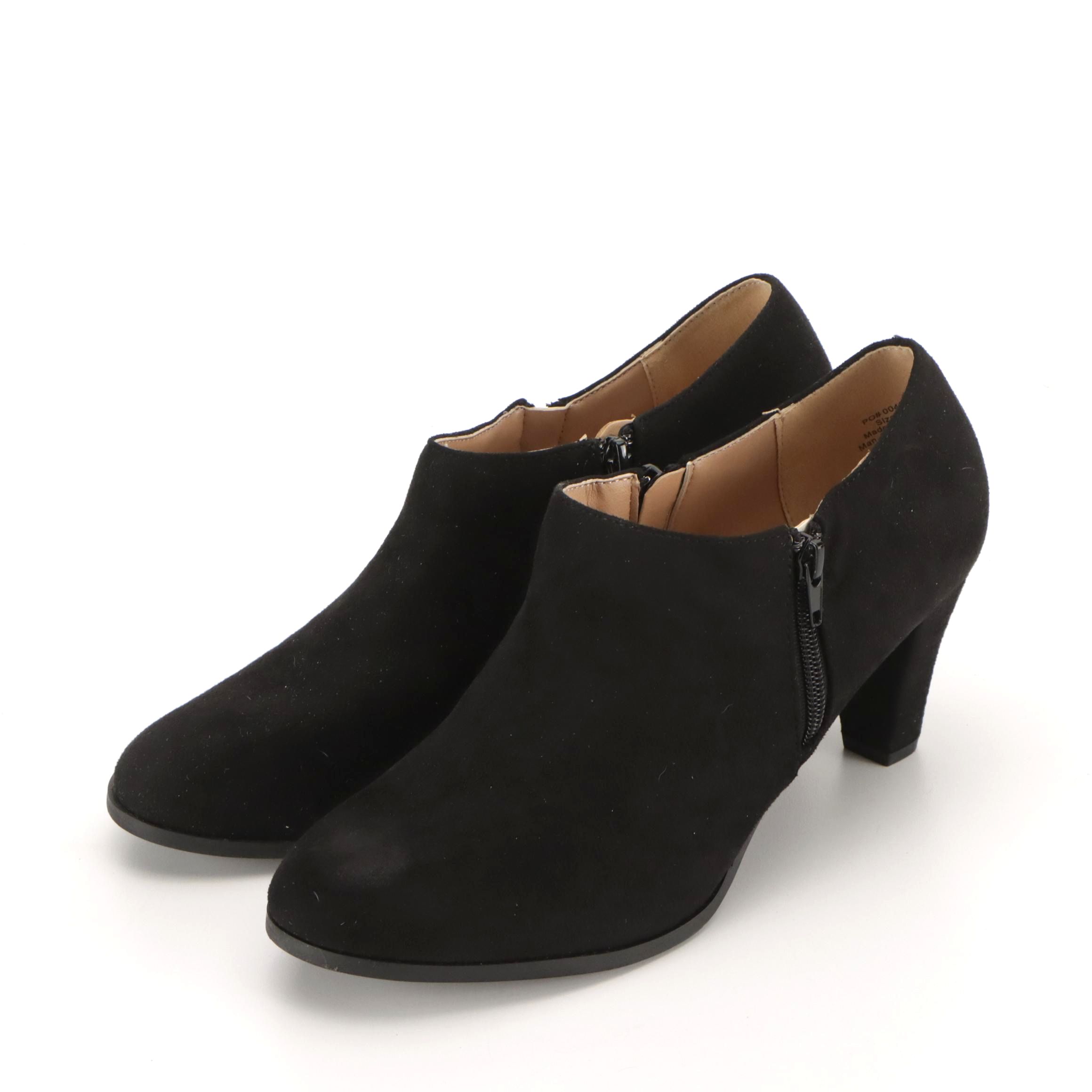 Black Faux Suede Sanzi Ankle Boots from Journee Collection Footwear
