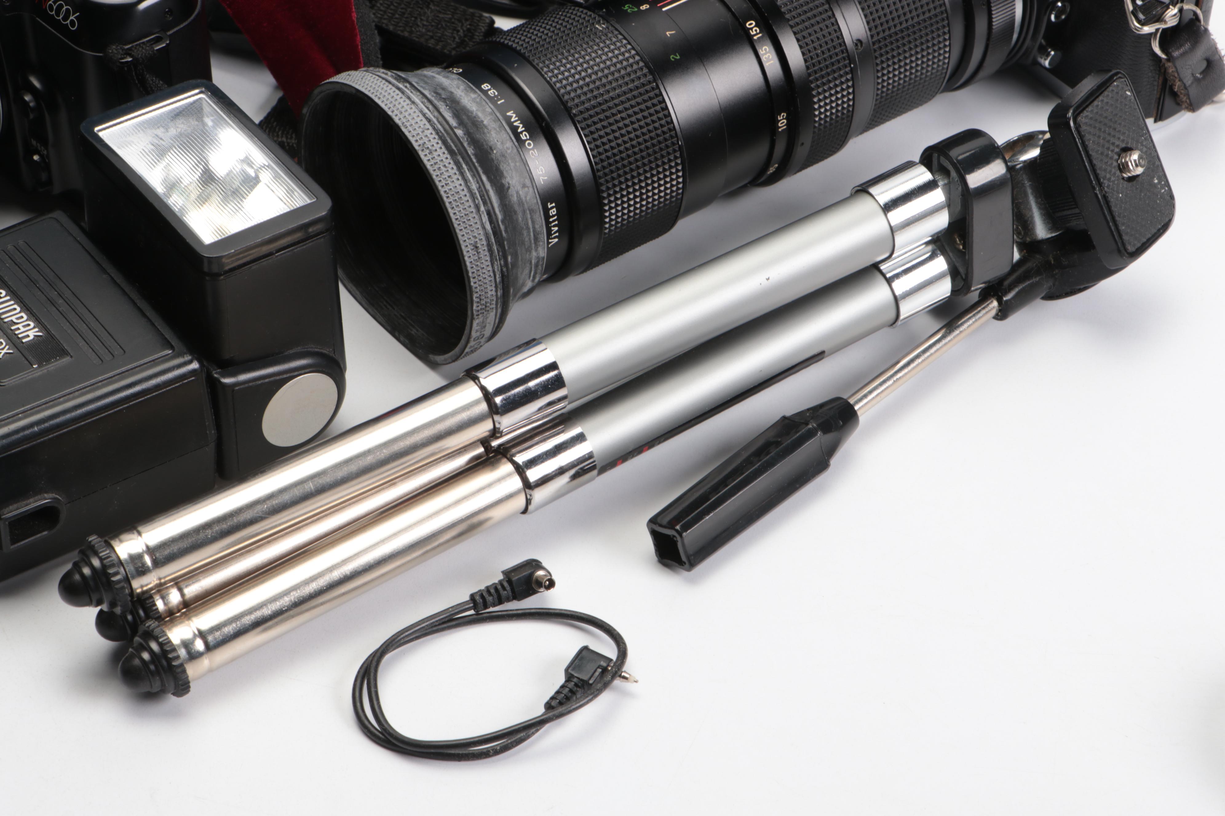 Nikon and Minolta DSLR Cameras with Other Camera Accessories