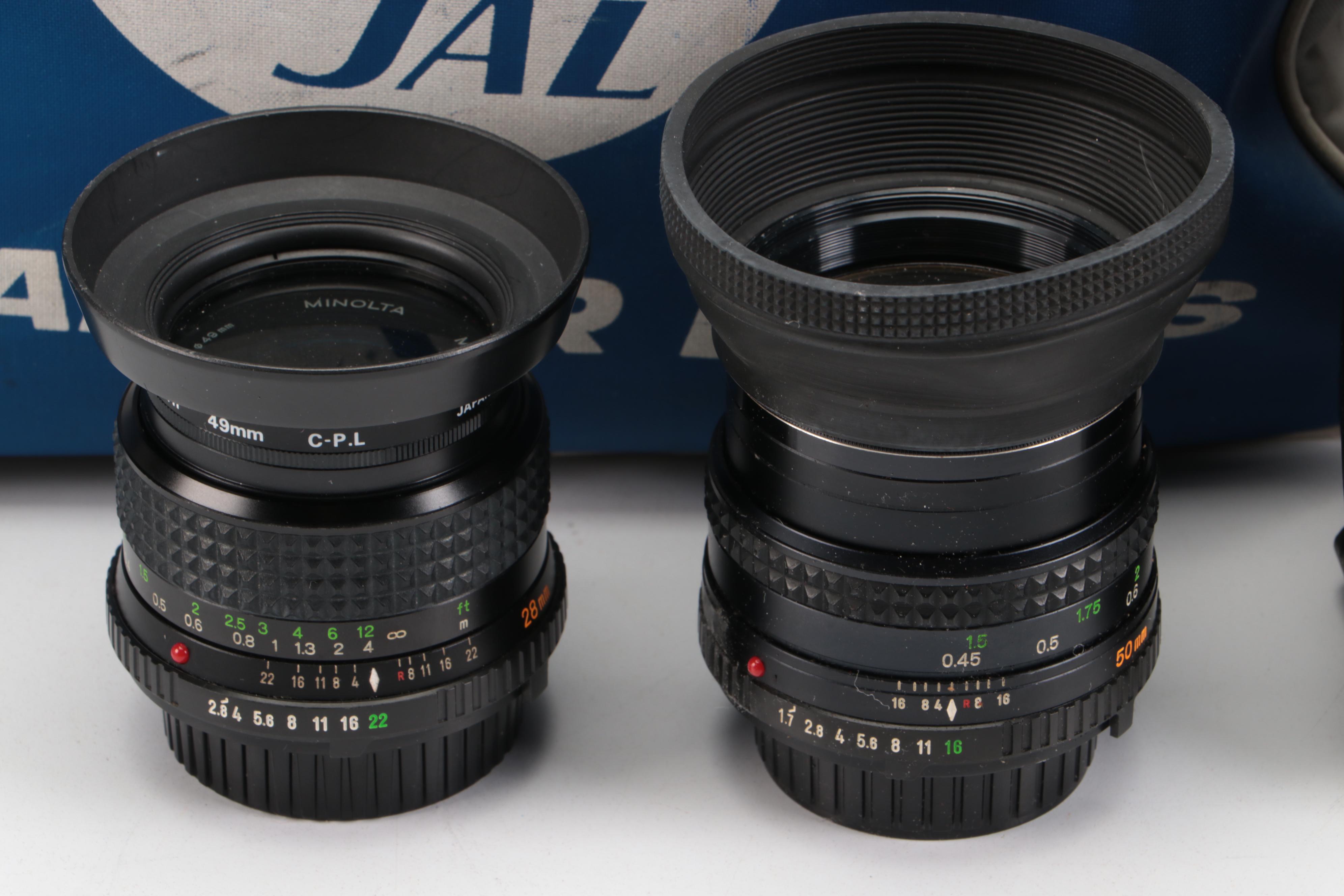 Nikon and Minolta DSLR Cameras with Other Camera Accessories