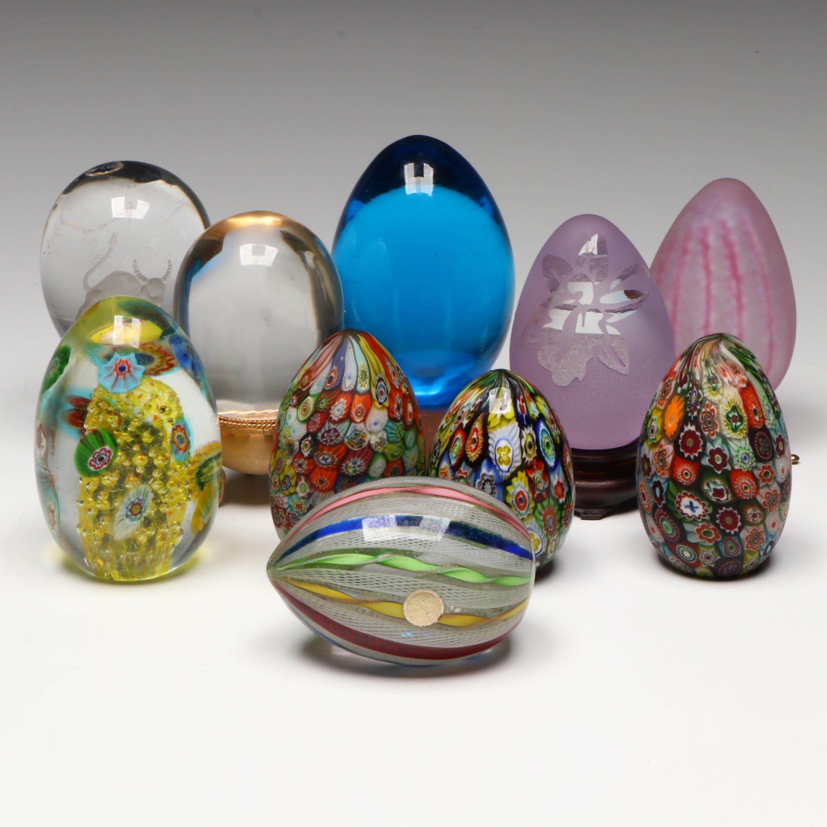 Murano Millefiori with Swedish and Other Art Glass Eggs