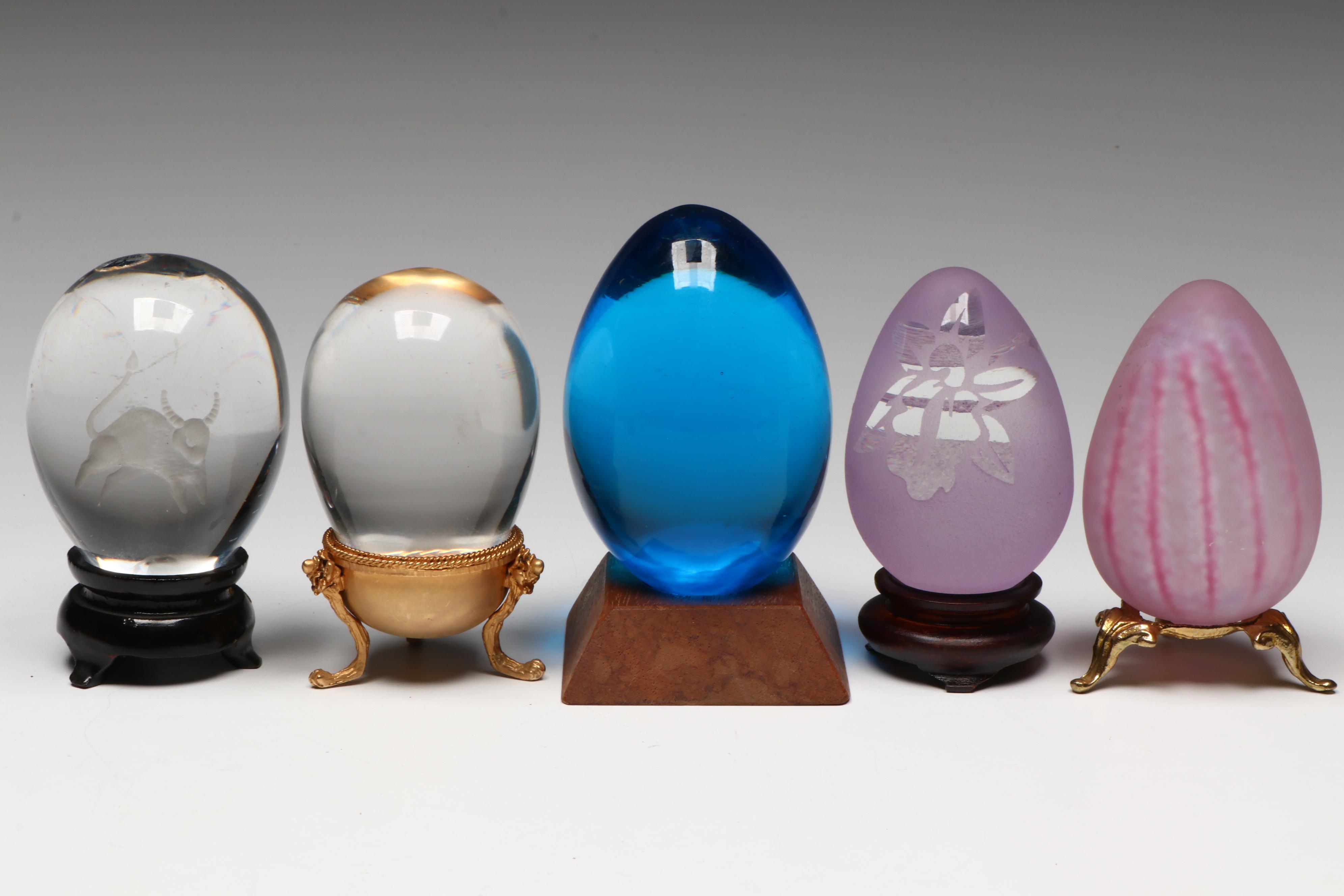 Murano Millefiori with Swedish and Other Art Glass Eggs