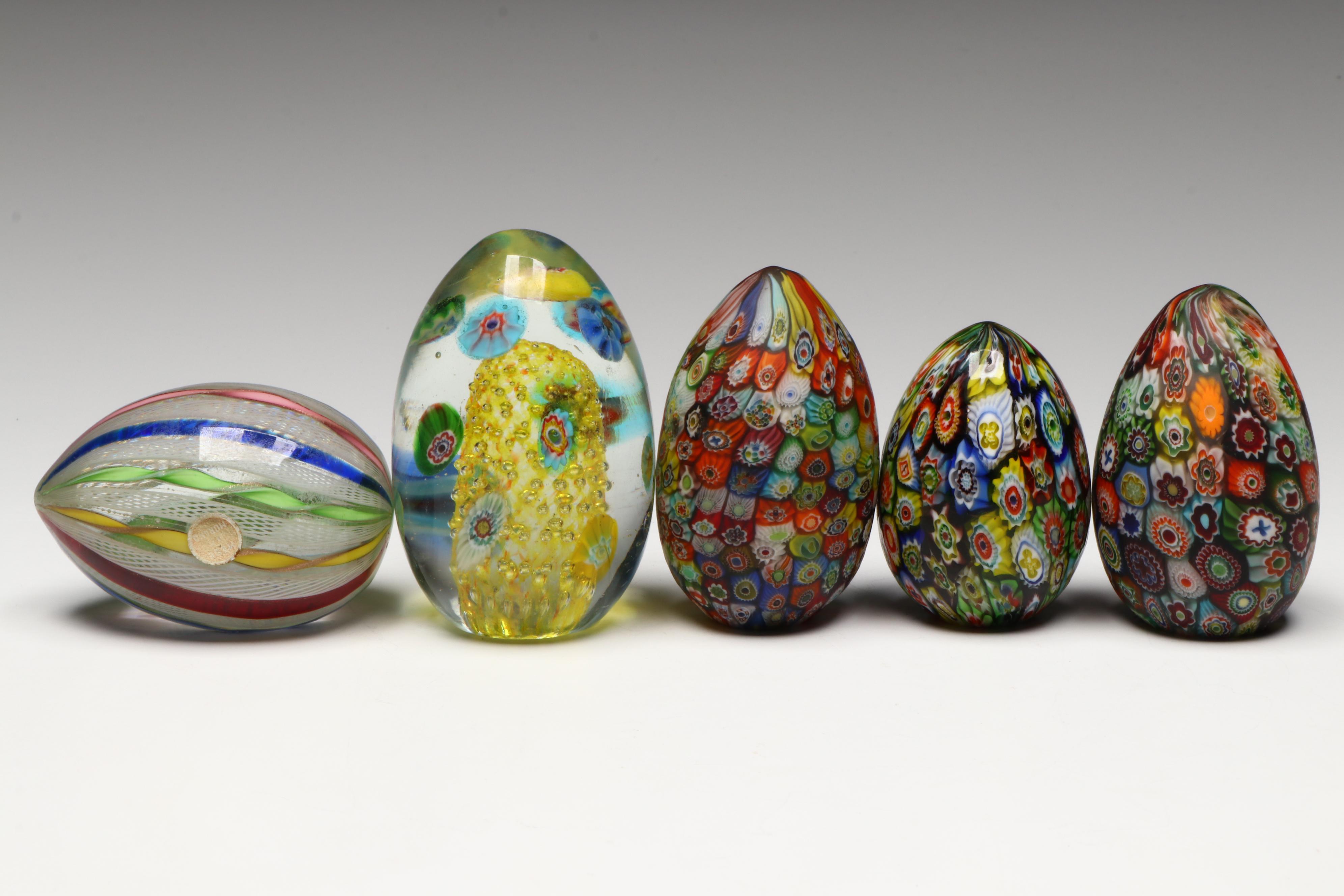 Murano Millefiori with Swedish and Other Art Glass Eggs