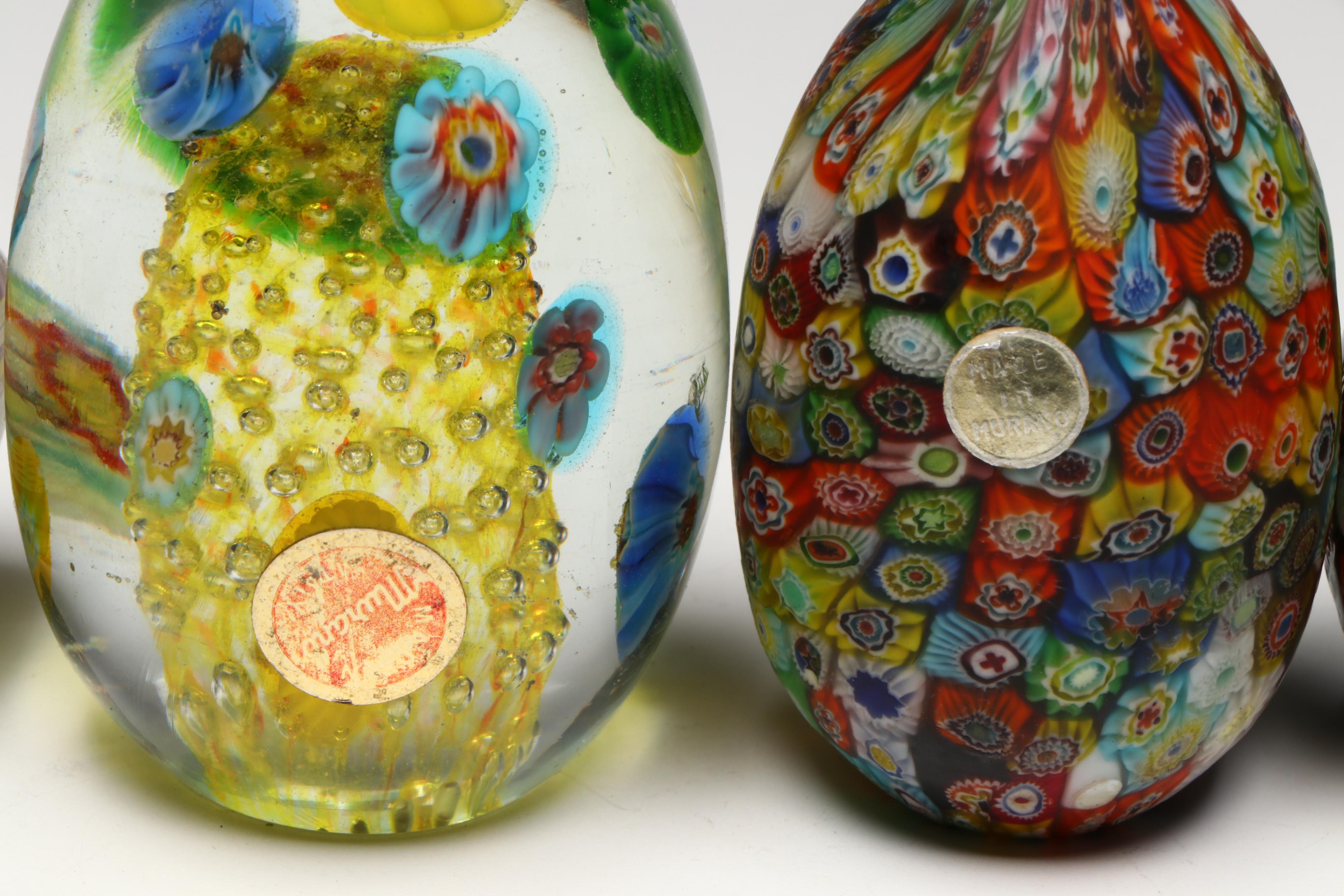 Murano Millefiori with Swedish and Other Art Glass Eggs
