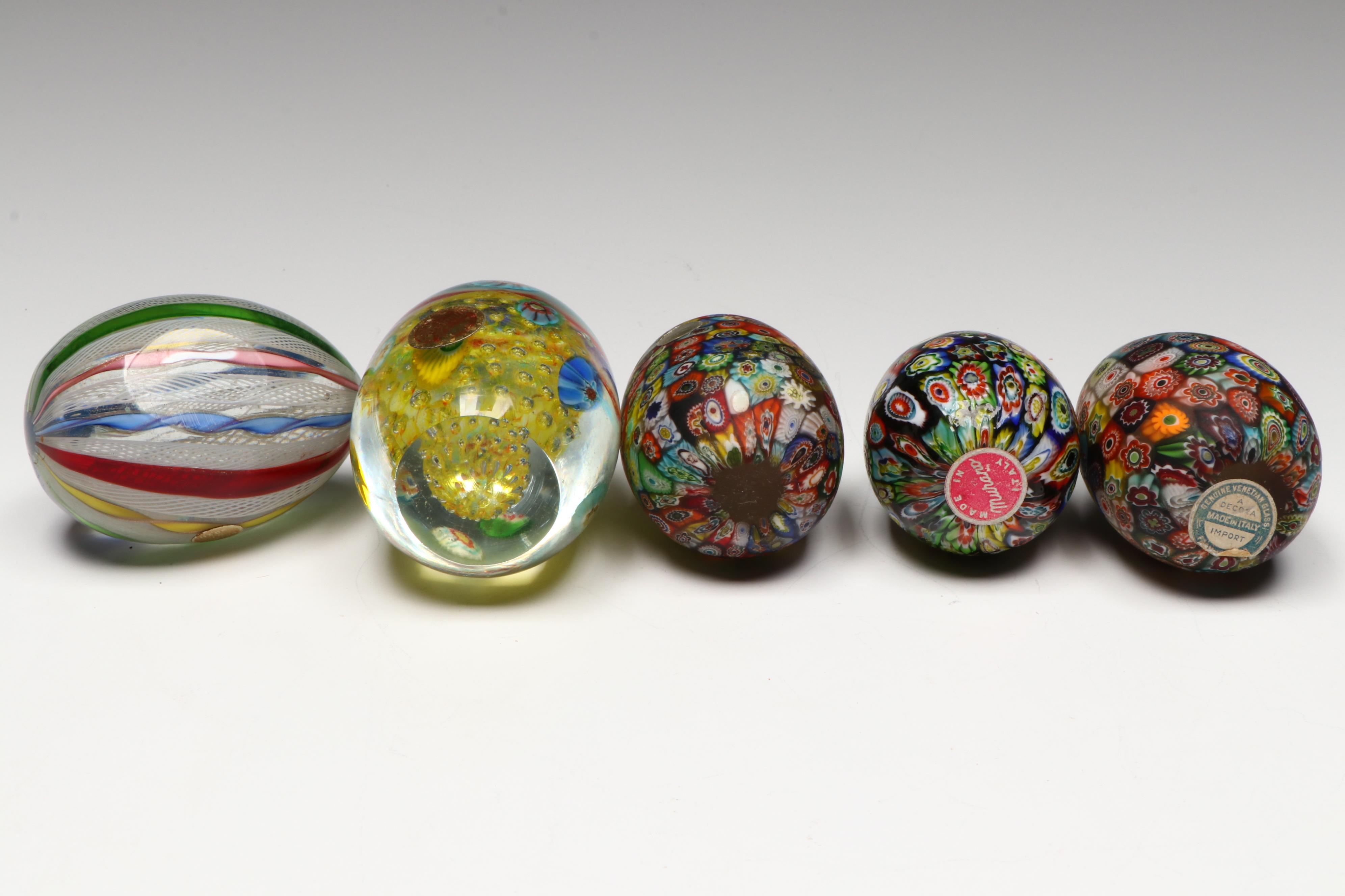 Murano Millefiori with Swedish and Other Art Glass Eggs