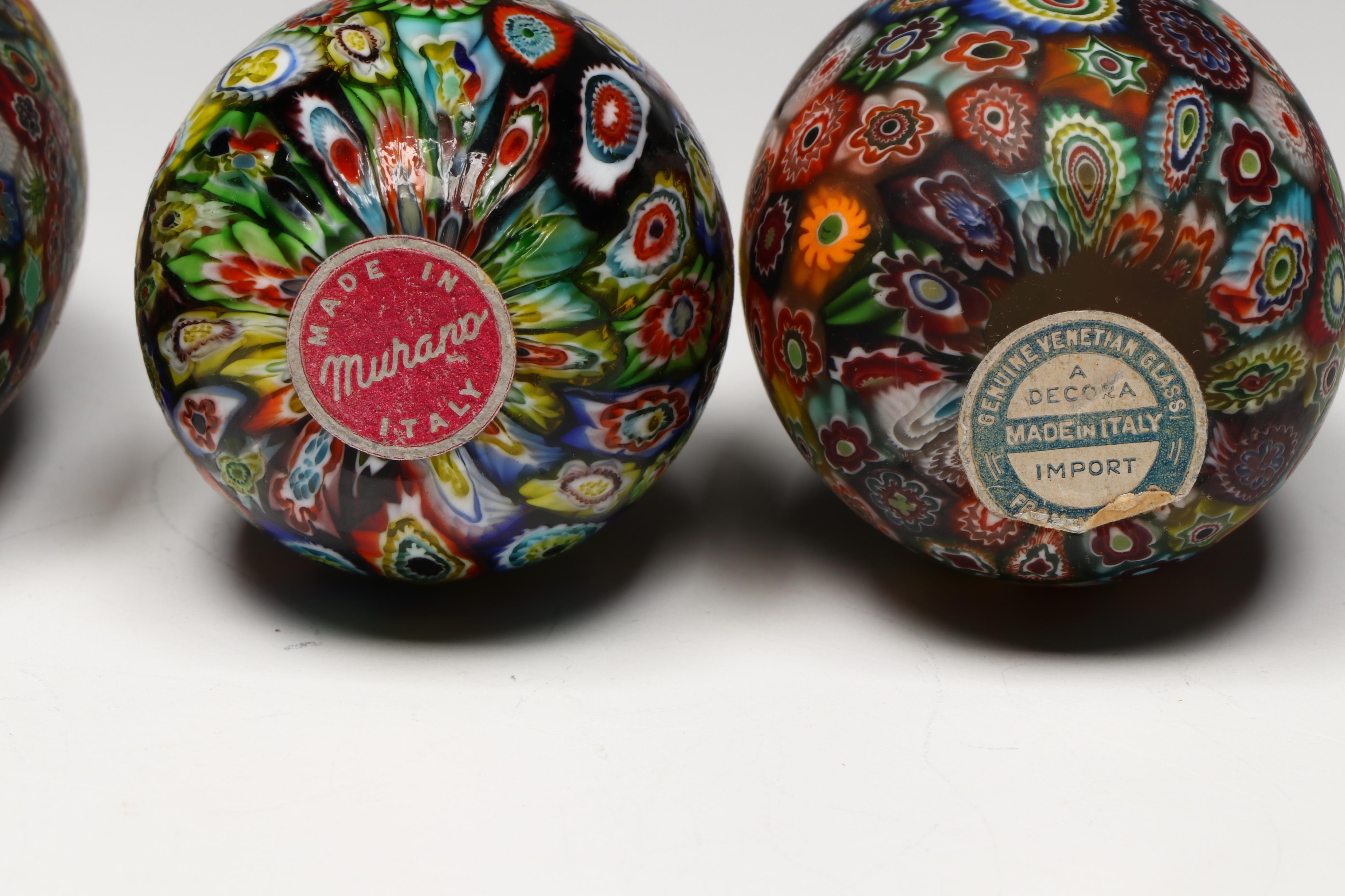 Murano Millefiori with Swedish and Other Art Glass Eggs