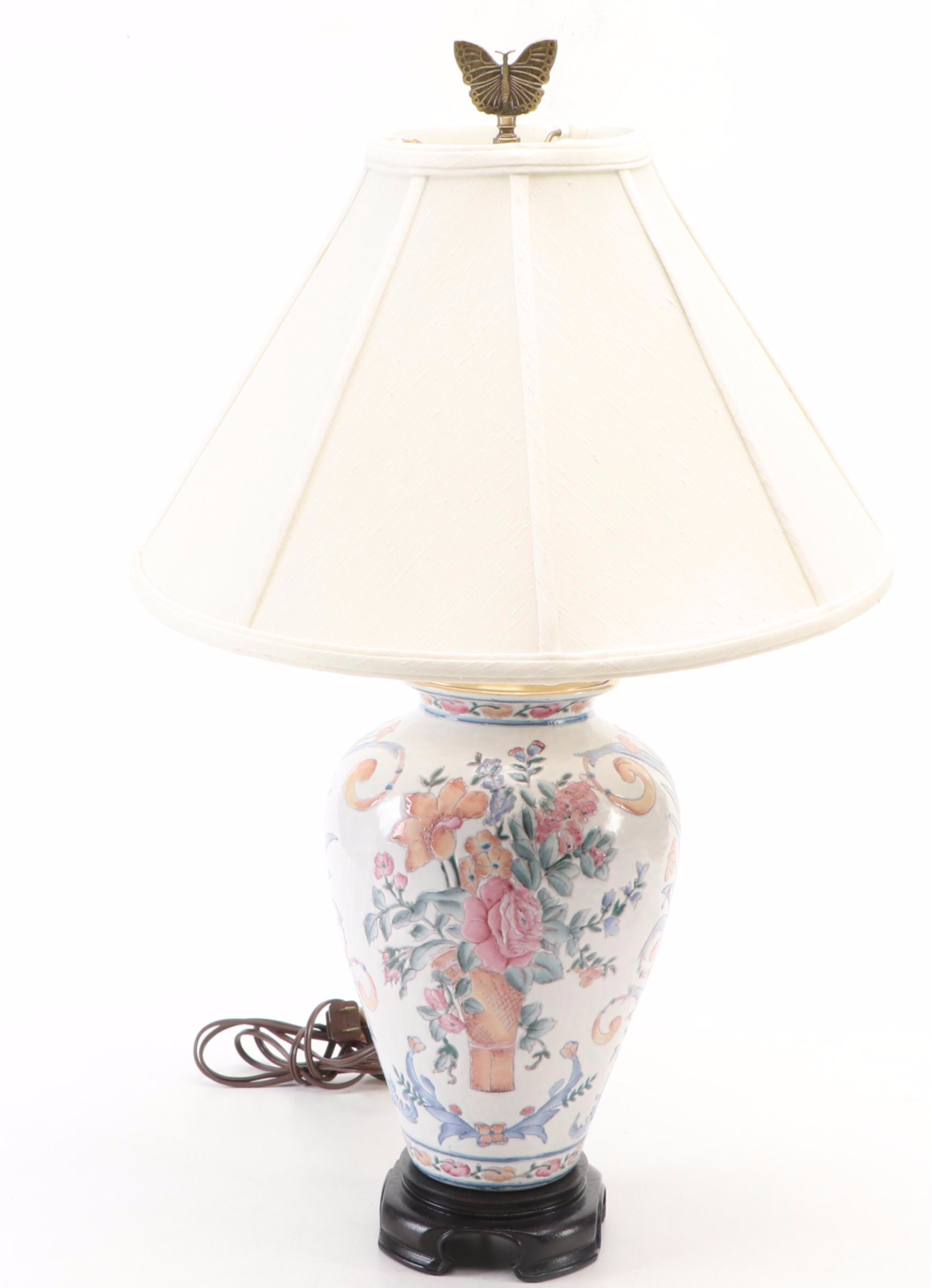 Bradburn Gallery Chinese Urn, Blue & White Jar & Porcelain Ginger Jar Lamps