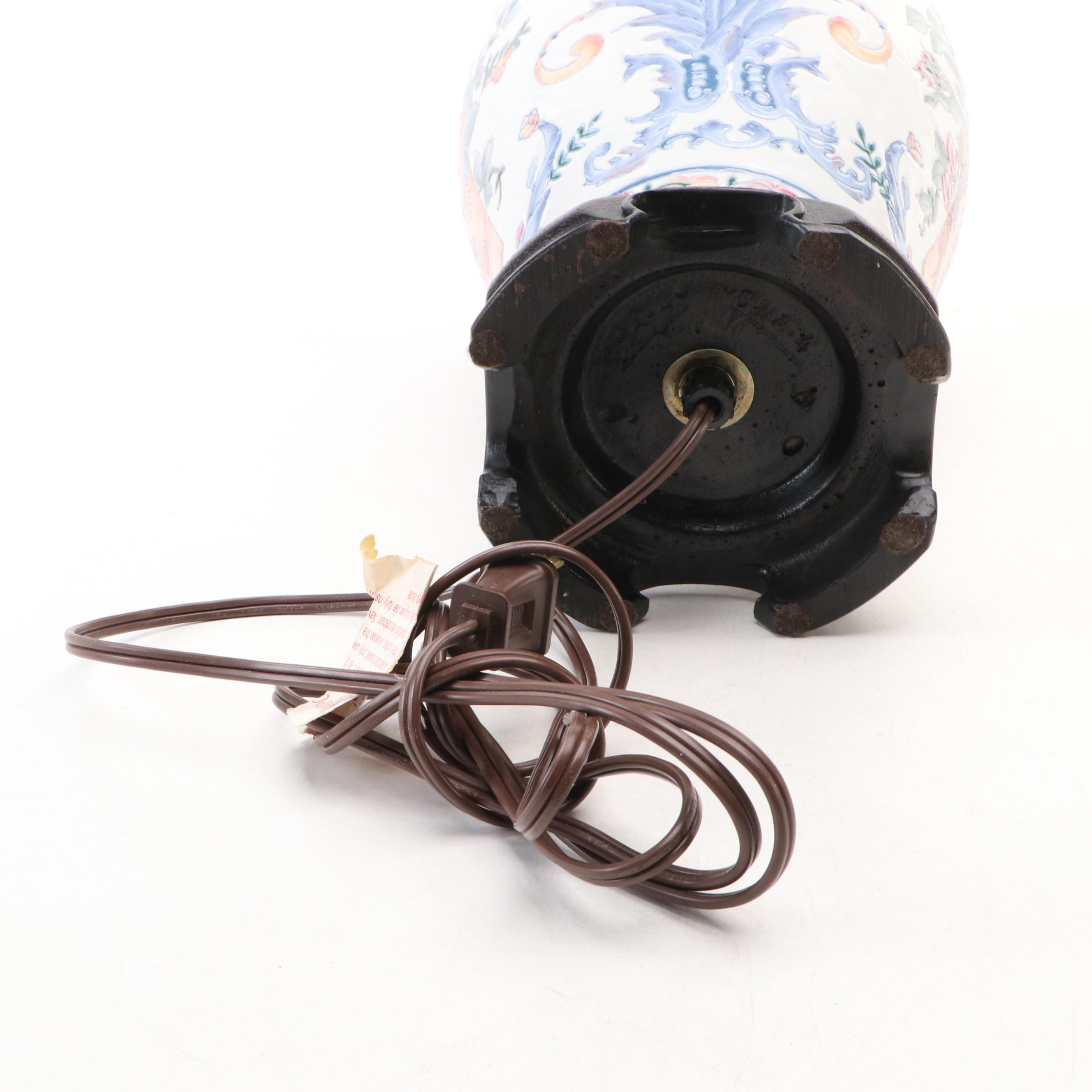 Bradburn Gallery Chinese Urn, Blue & White Jar & Porcelain Ginger Jar Lamps