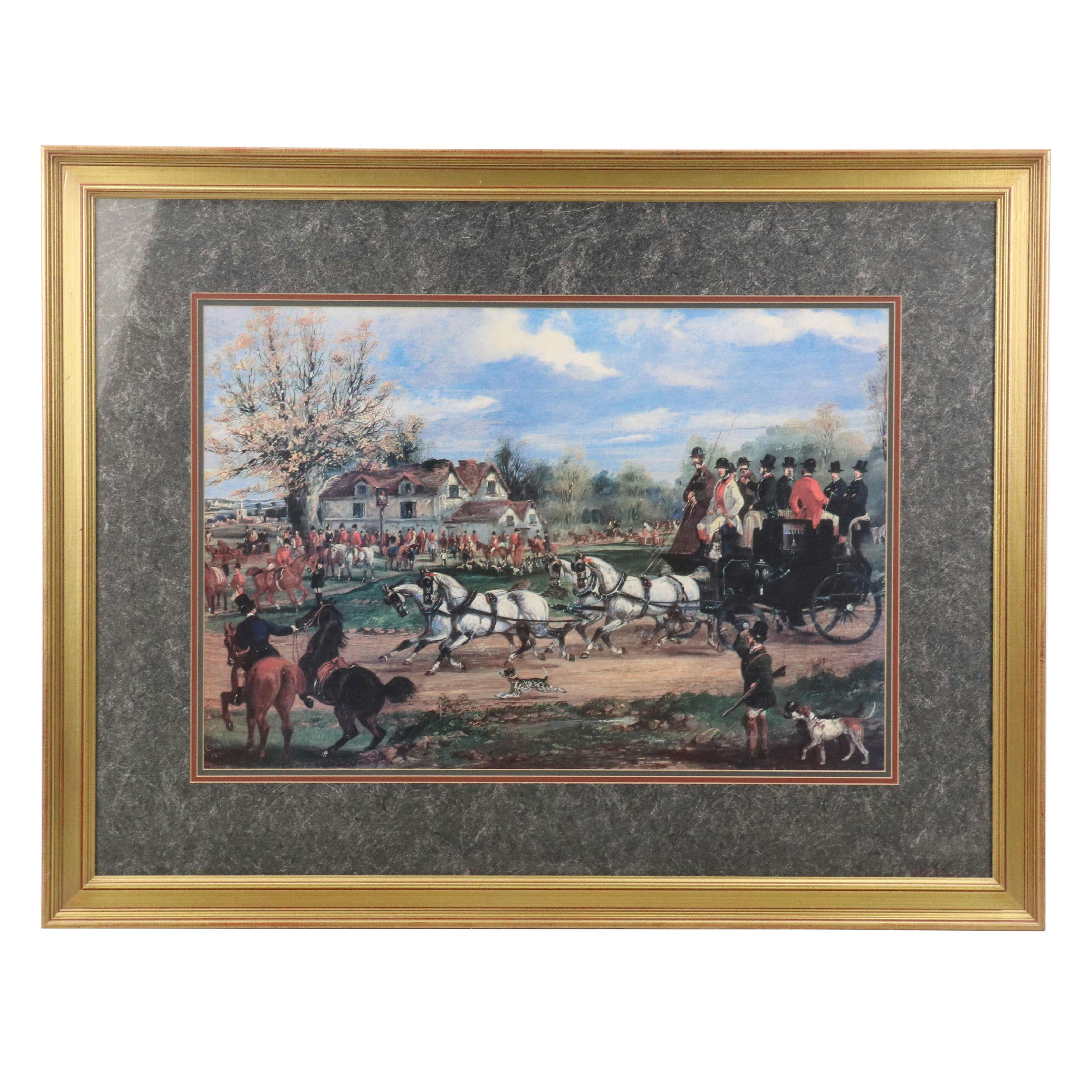 After Samuel Henry Gordon Alken Offset Lithograph "A Stage Coach Passing a Meet"