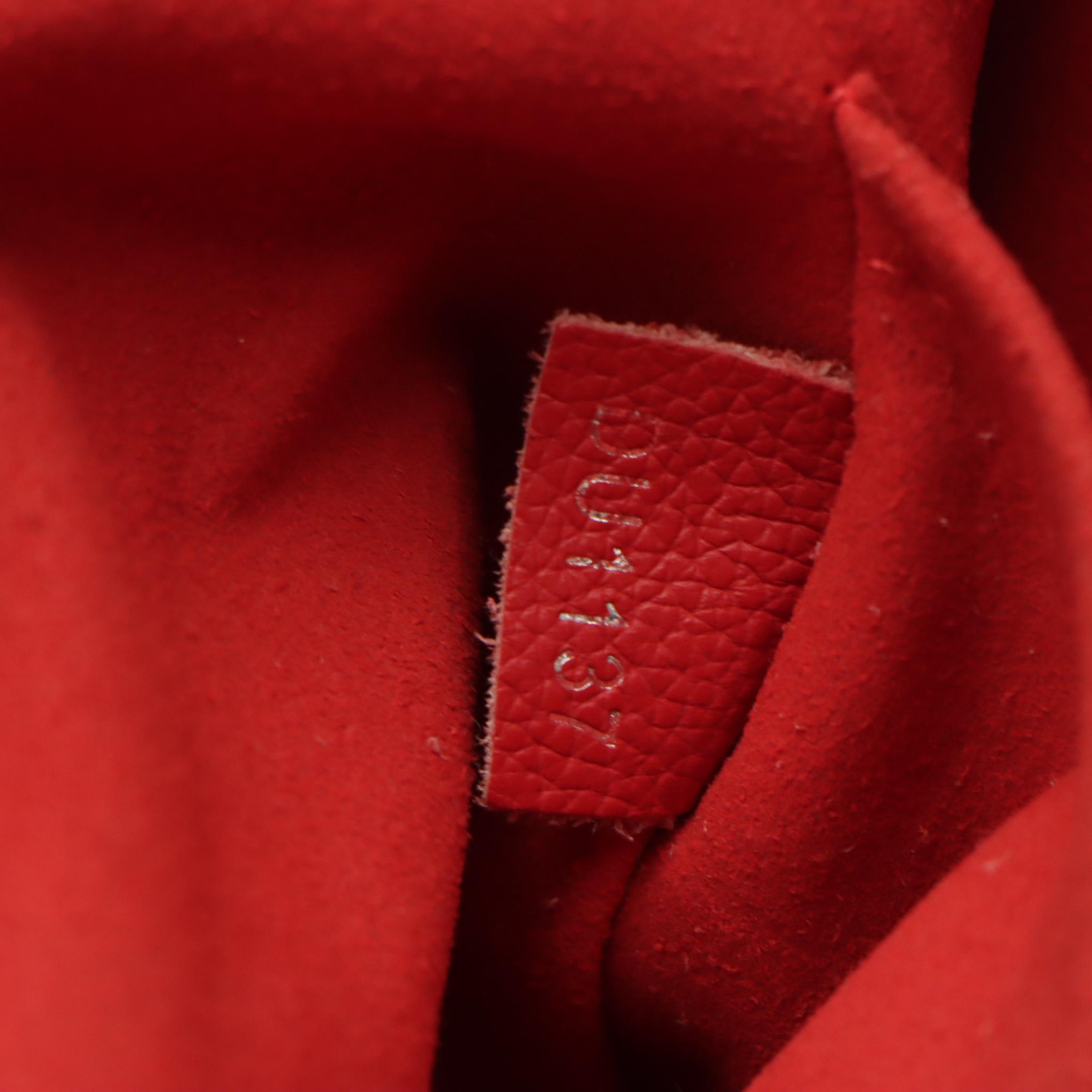 Louis Vuitton Lockmeto Two-Way Bag in Rubis Pebble Grained Leather