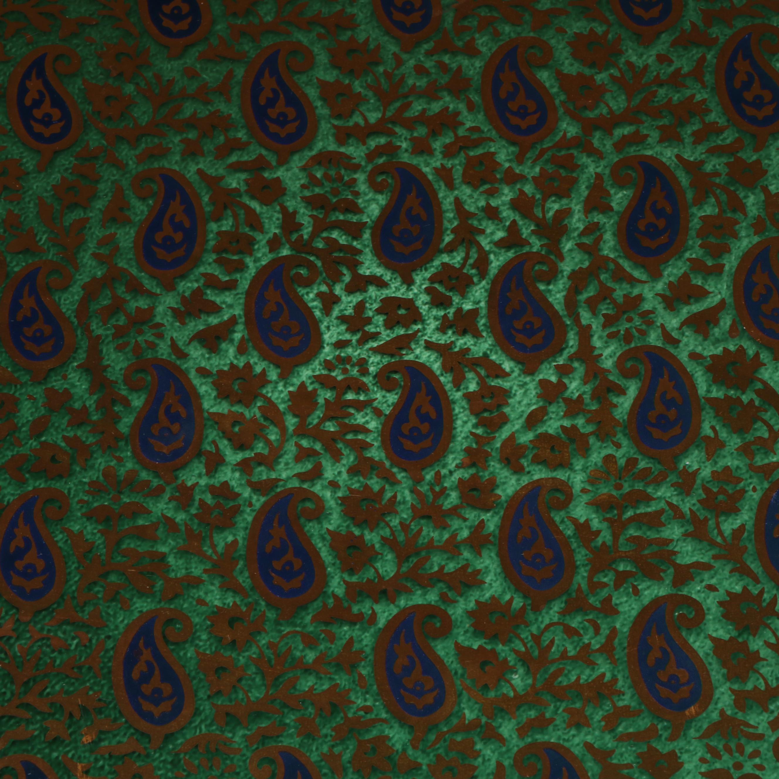 Georges Briard "Sari" Gilt Paisley Pressed Glass Tray