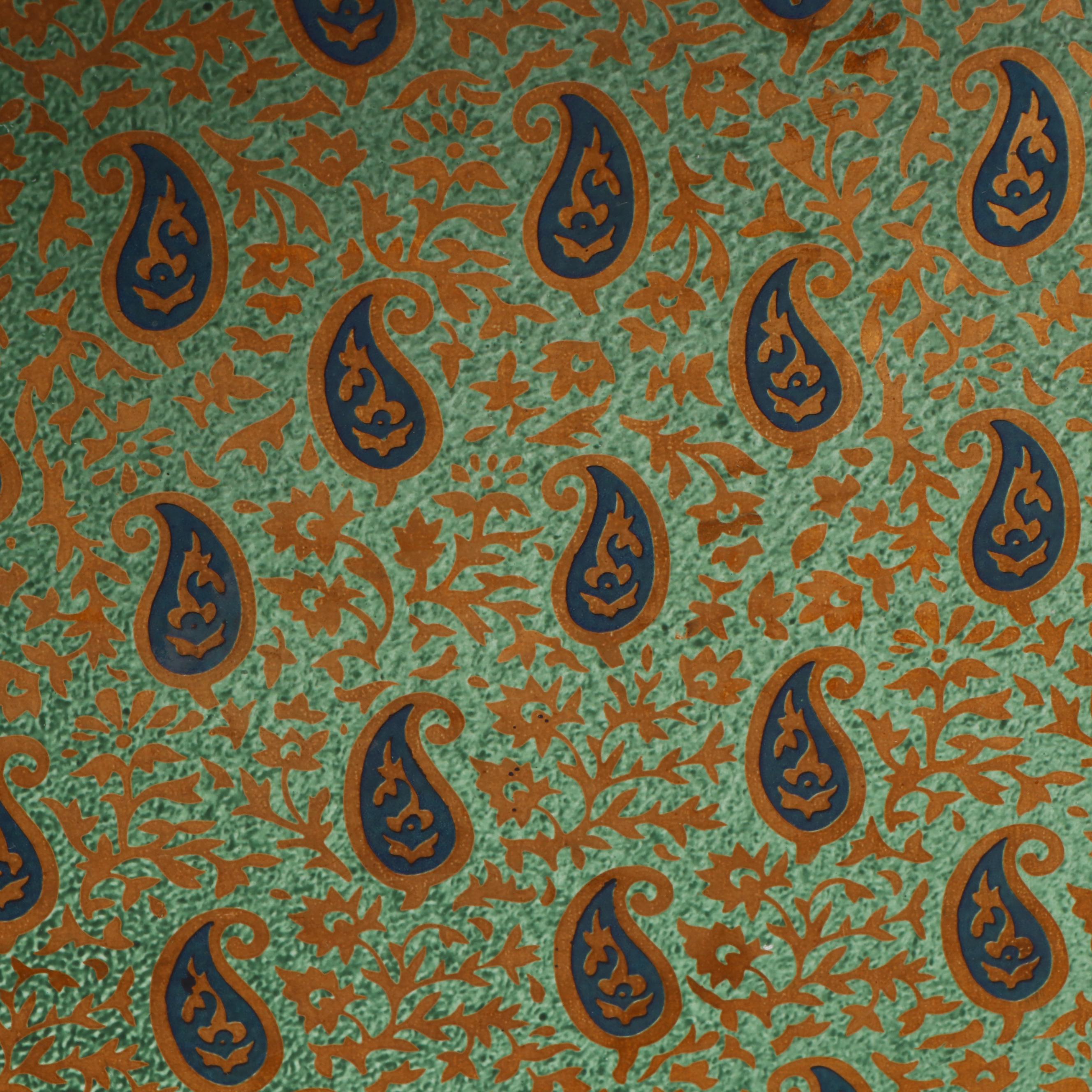 Georges Briard "Sari" Gilt Paisley Pressed Glass Tray