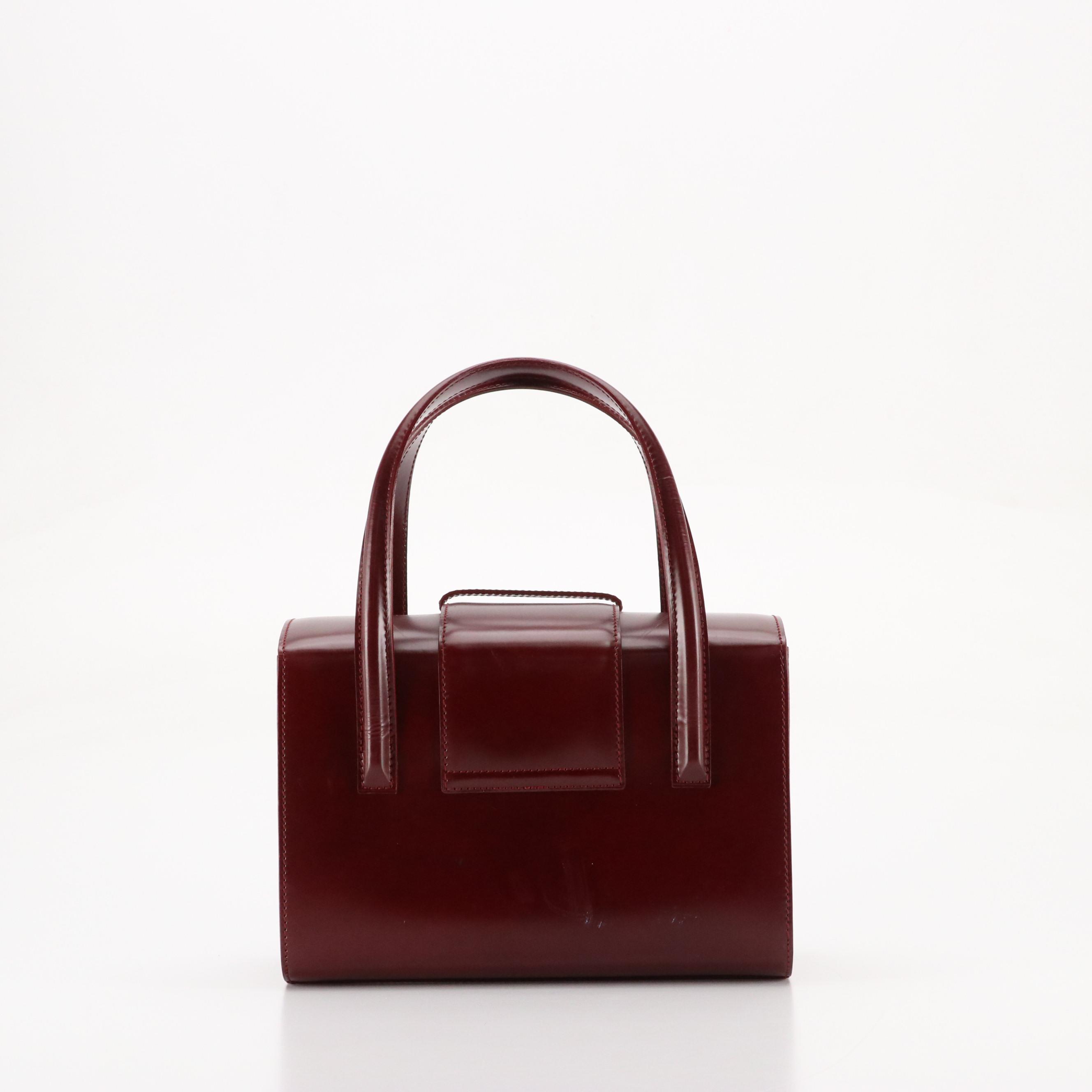 Cartier Panthère Cubic Handbag in Glazed Burgundy Leather