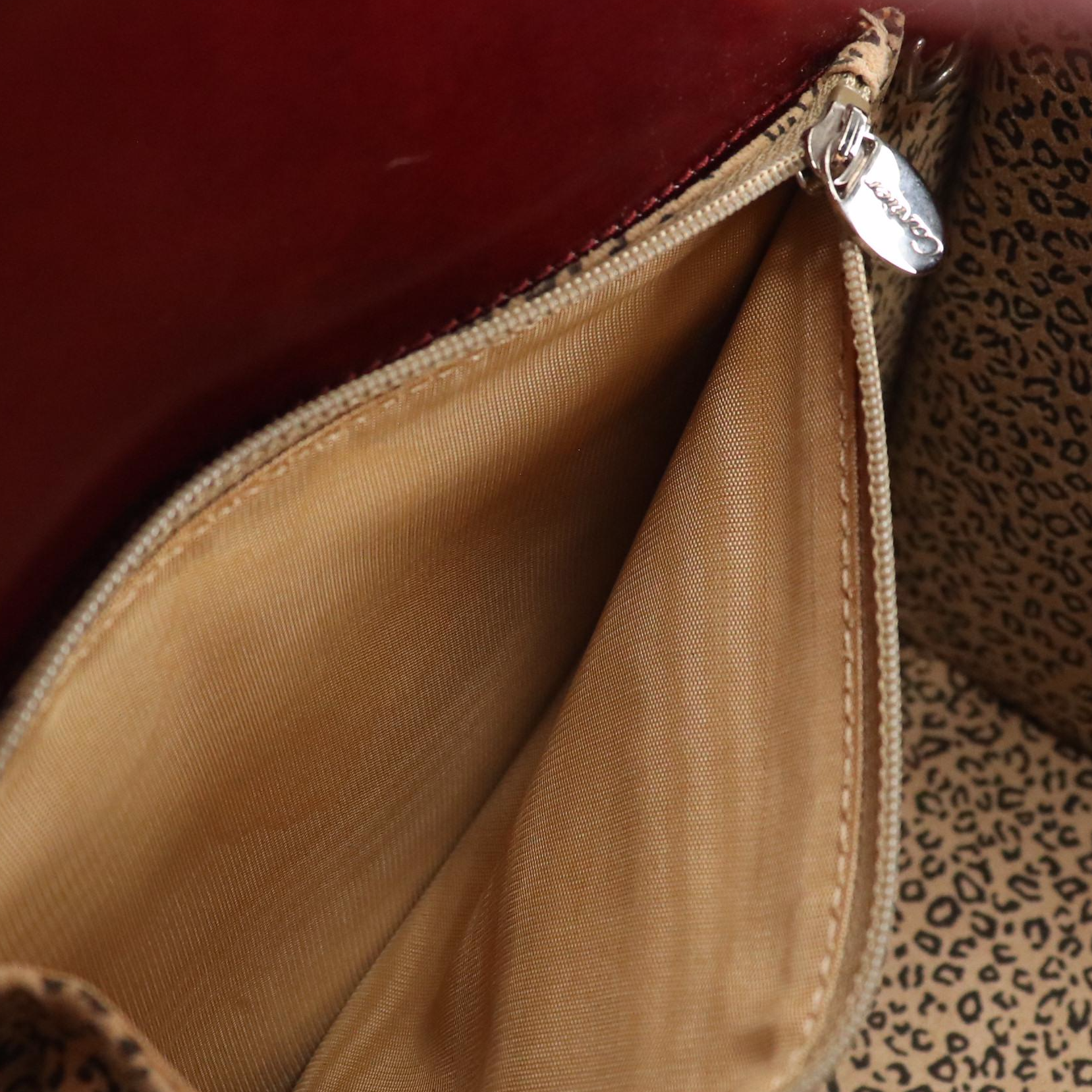 Cartier Panthère Cubic Handbag in Glazed Burgundy Leather