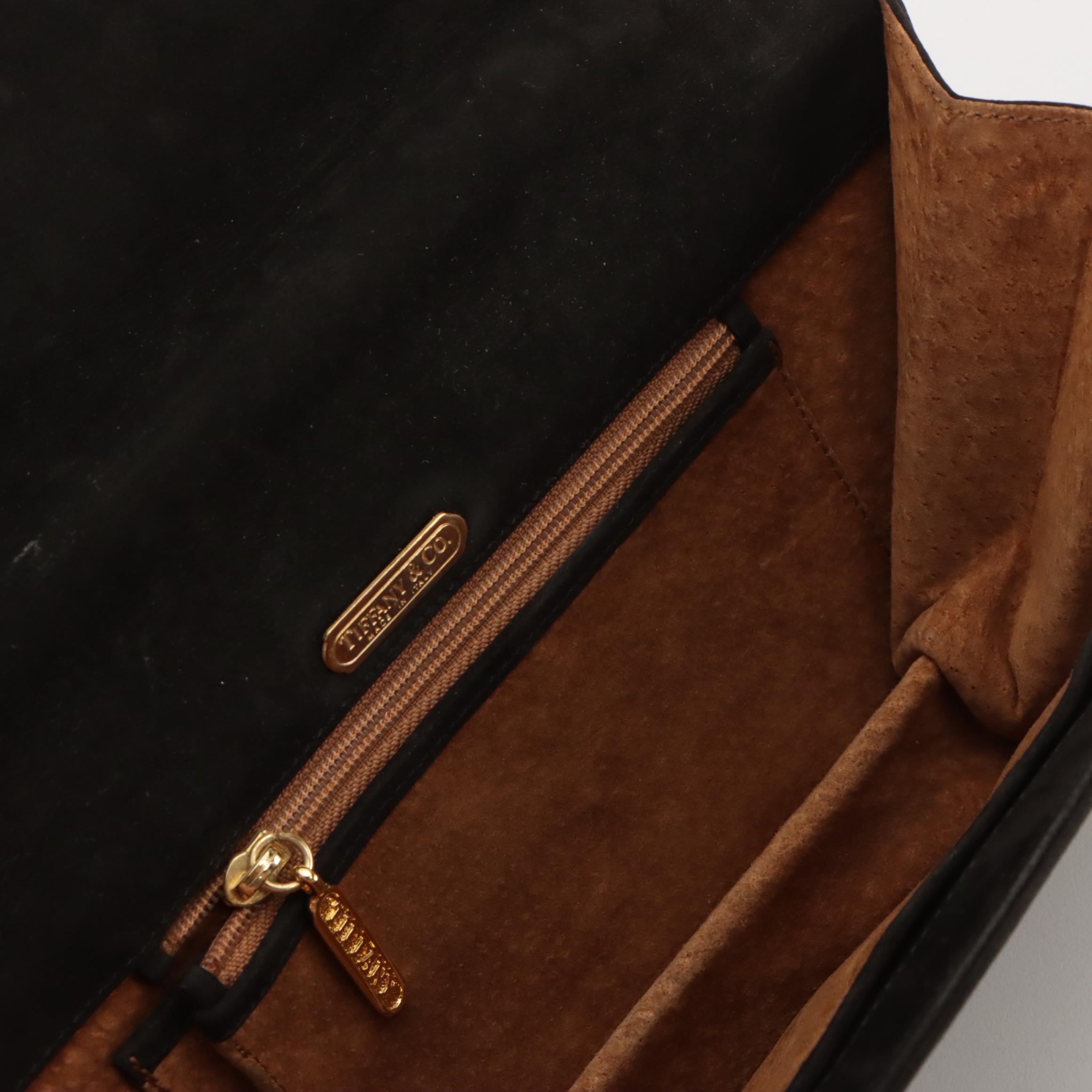 Tiffany & Co. Chain Shoulder Bag in Black Suede with Box