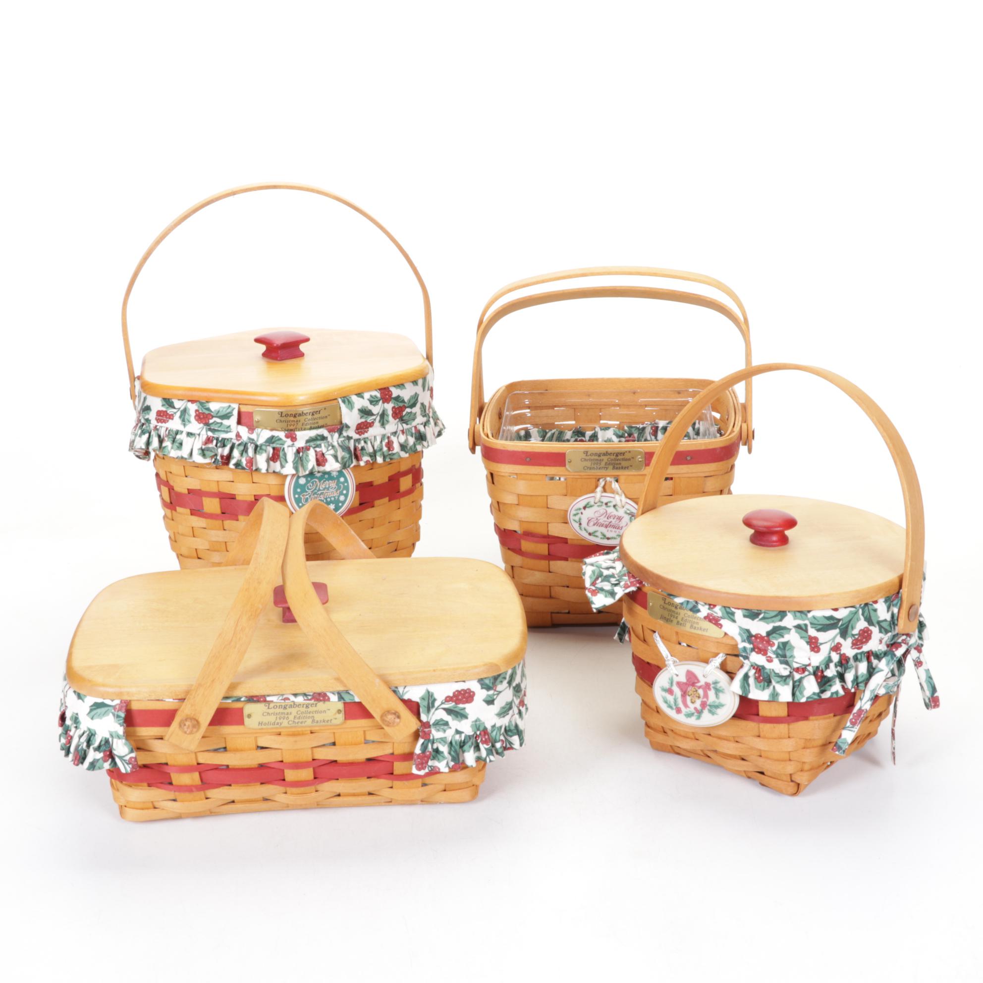 Longaberger Christmas Collection Woven Maple Baskets