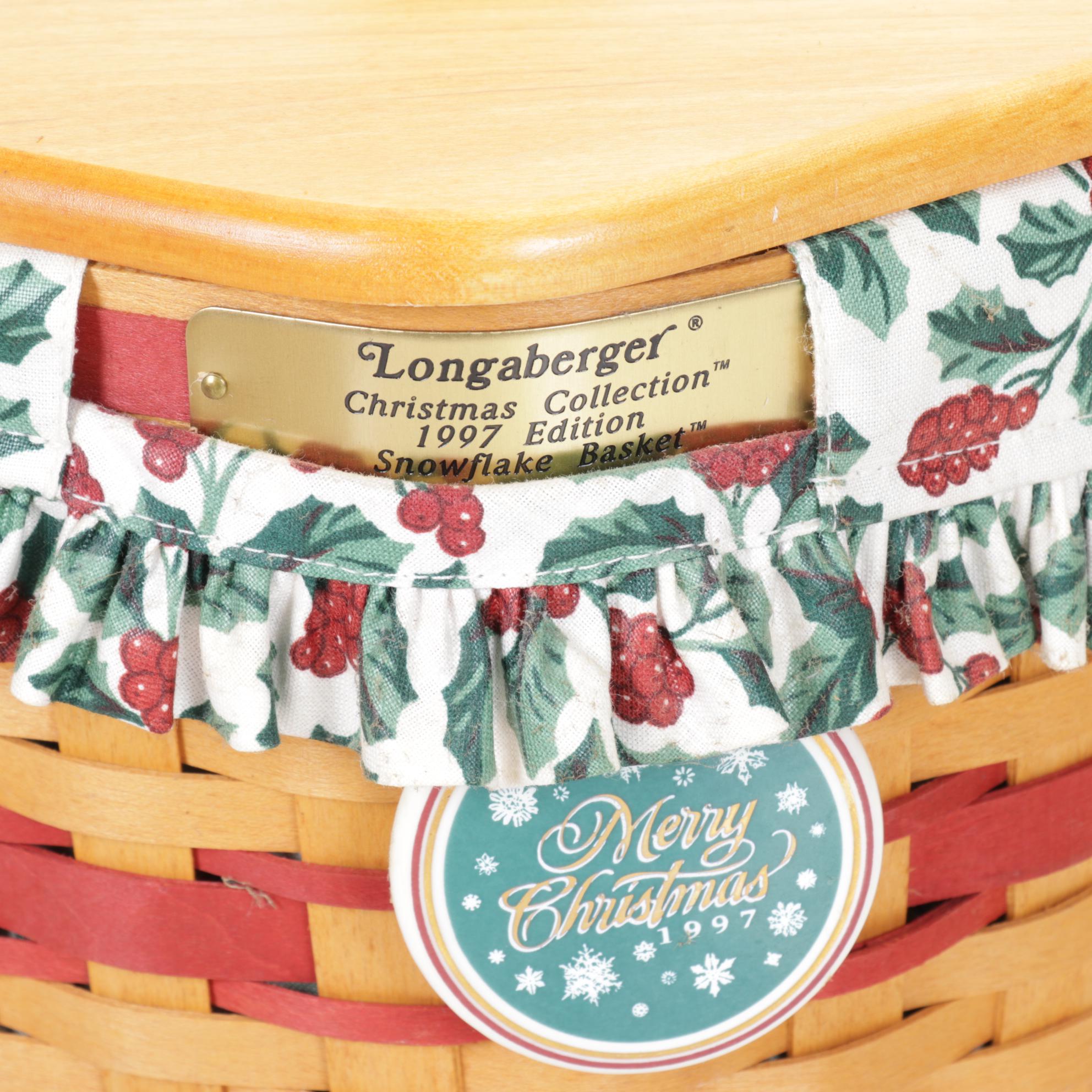 Longaberger Christmas Collection Woven Maple Baskets