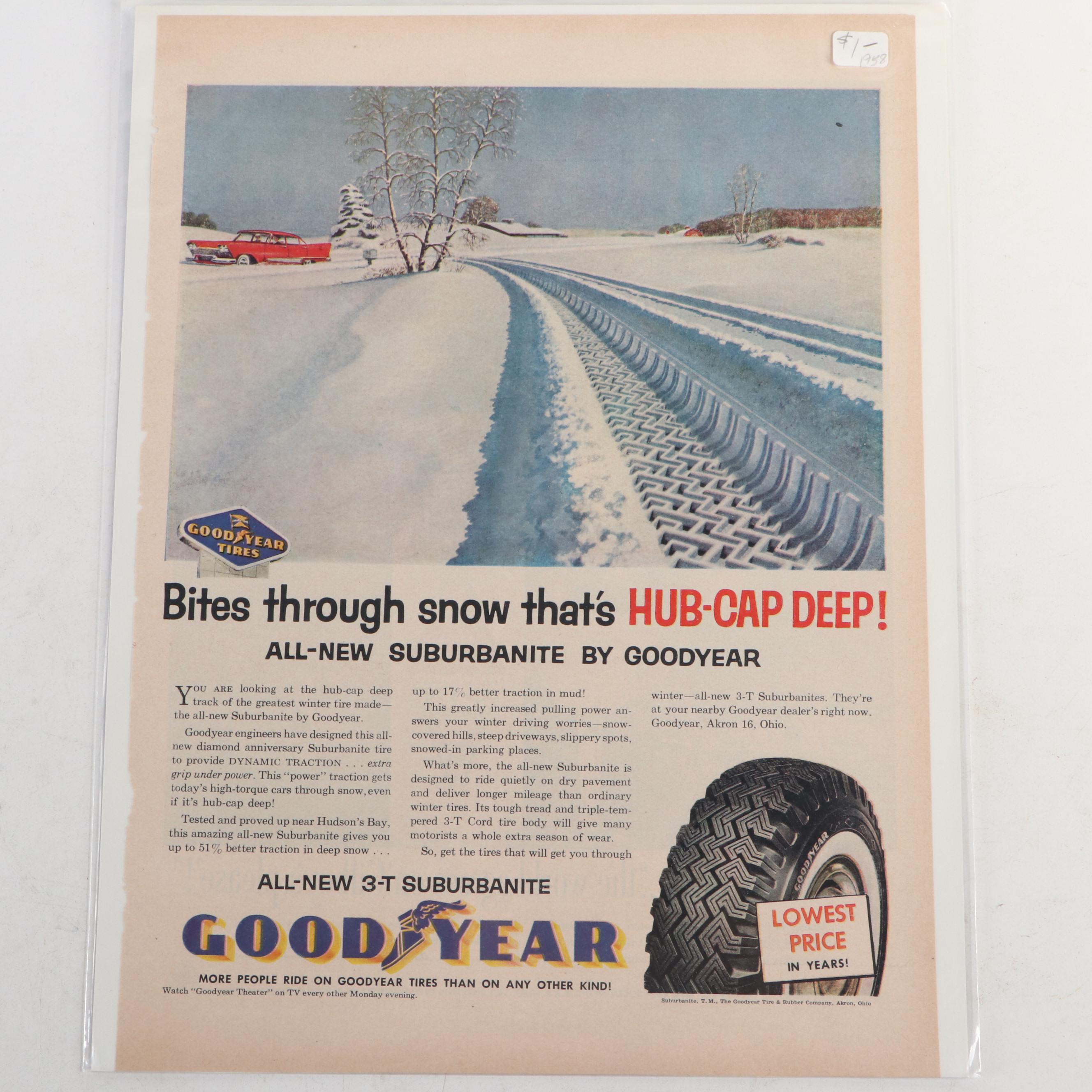 Cadillac, Betty Crocker, Kellogg's and Other Magazine Pages, Mid-20th Century