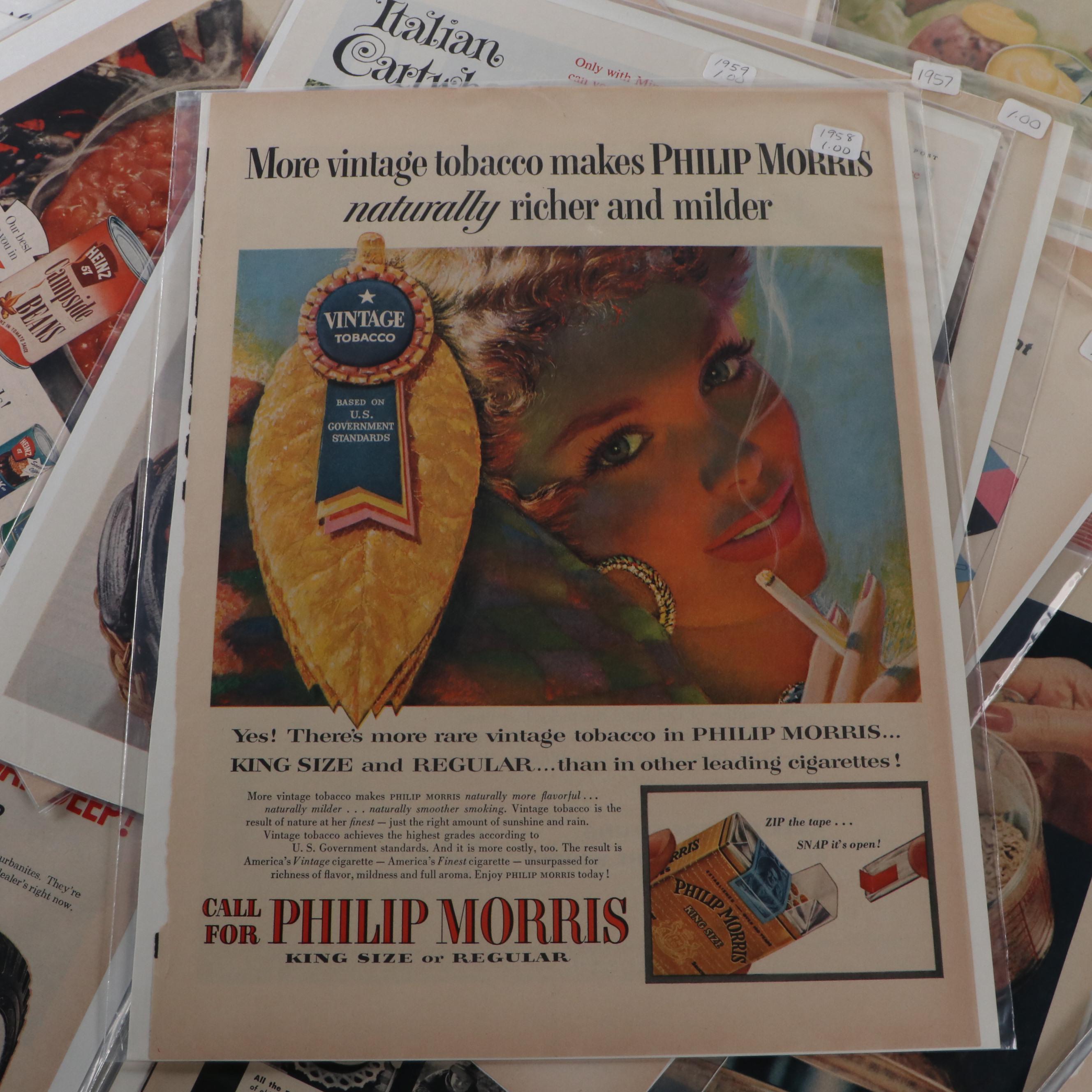 Cadillac, Betty Crocker, Kellogg's and Other Magazine Pages, Mid-20th Century