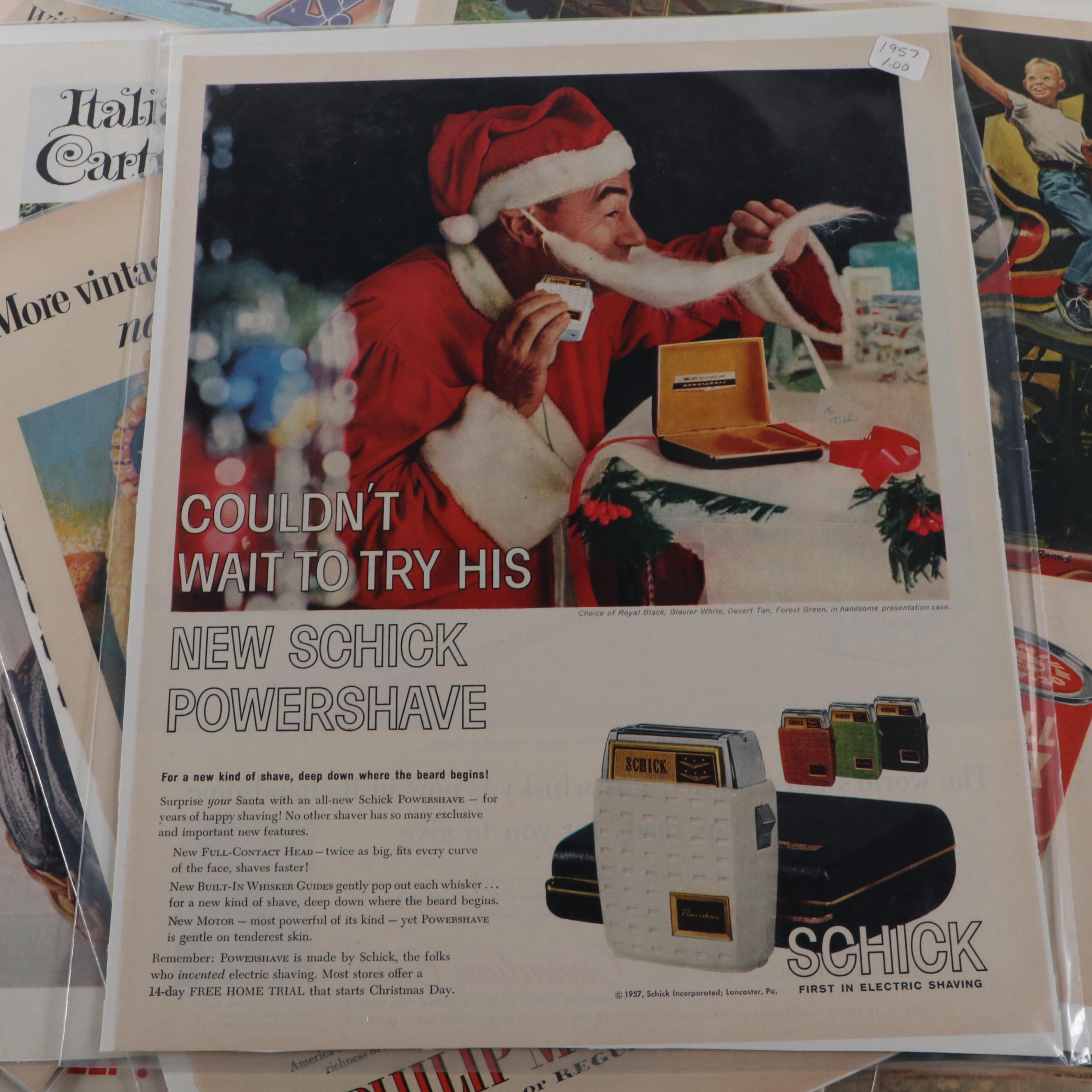 Cadillac, Betty Crocker, Kellogg's and Other Magazine Pages, Mid-20th Century