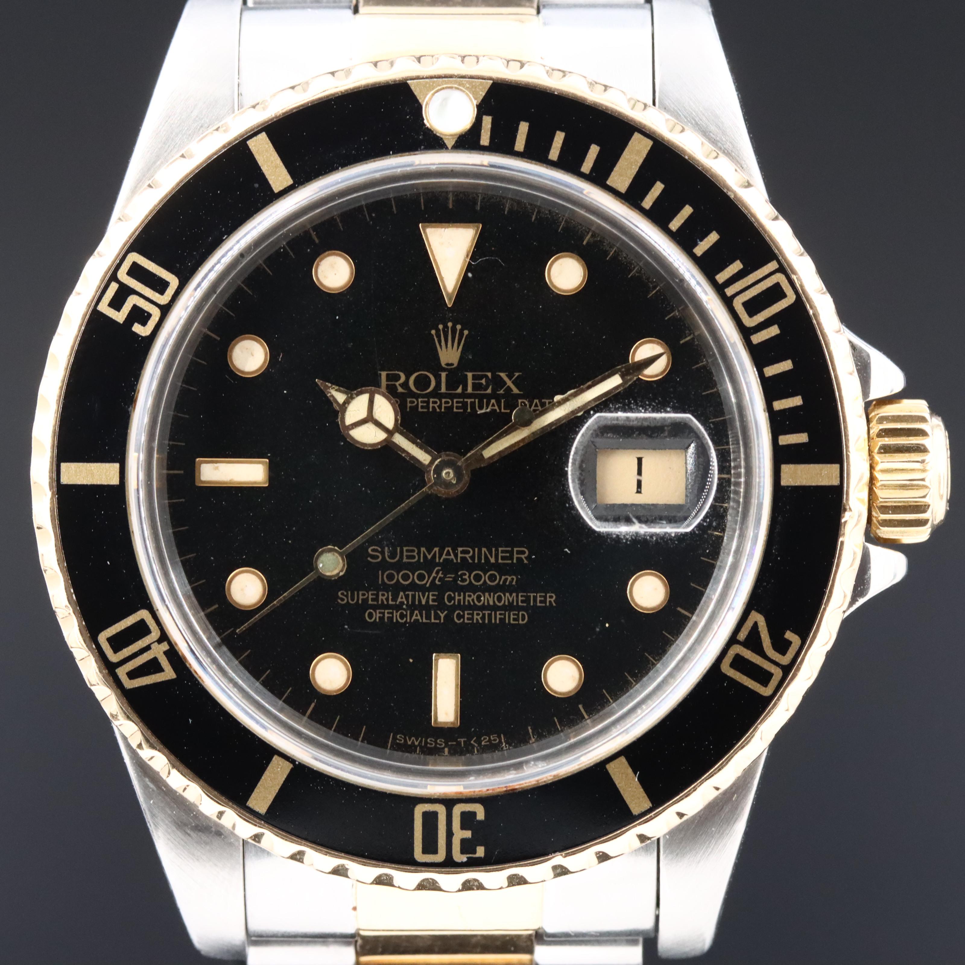 Rolex Submariner 16803 18K & Steel Vintage Watch c.1984