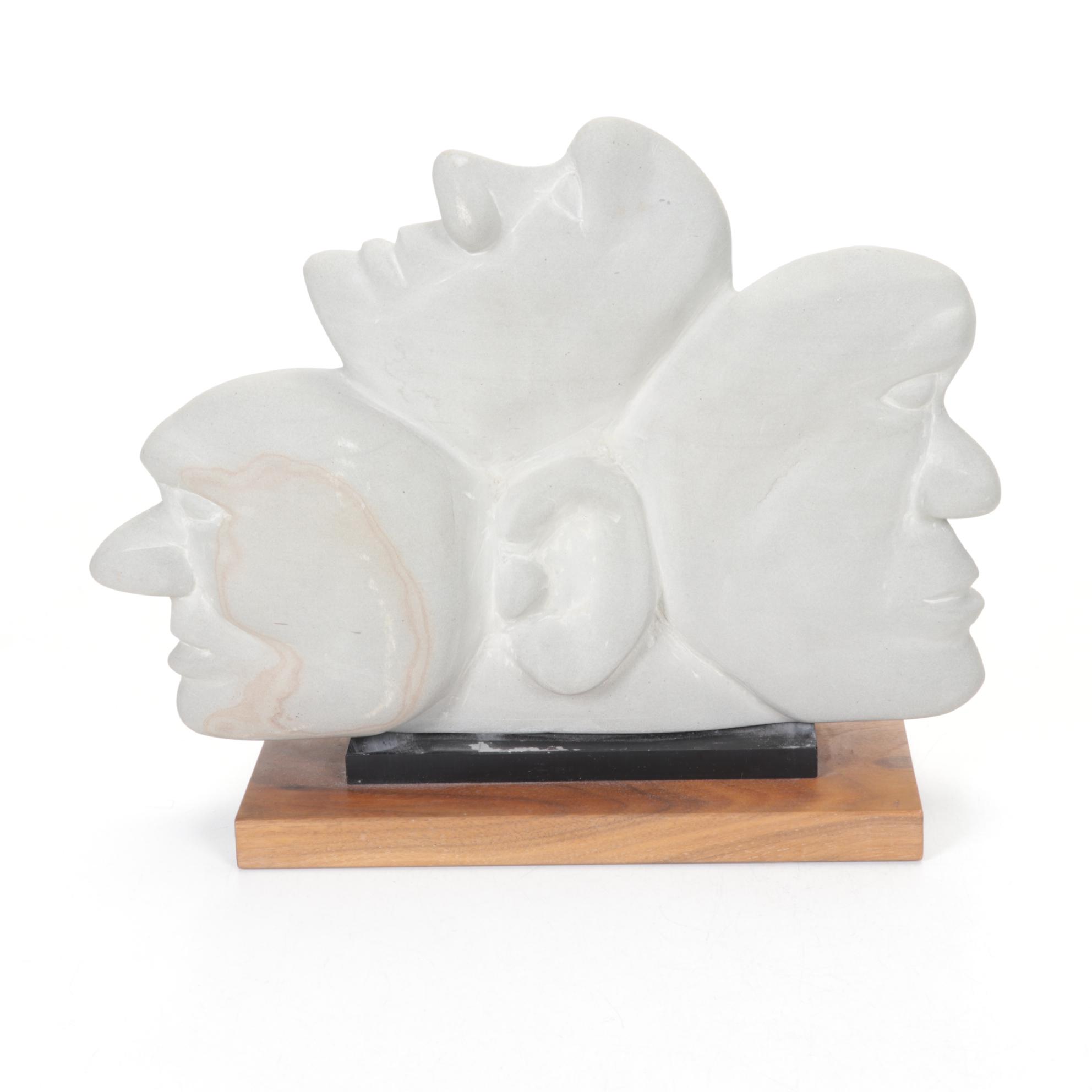 Surrealist Sculpture of Faces at Profile, 2005