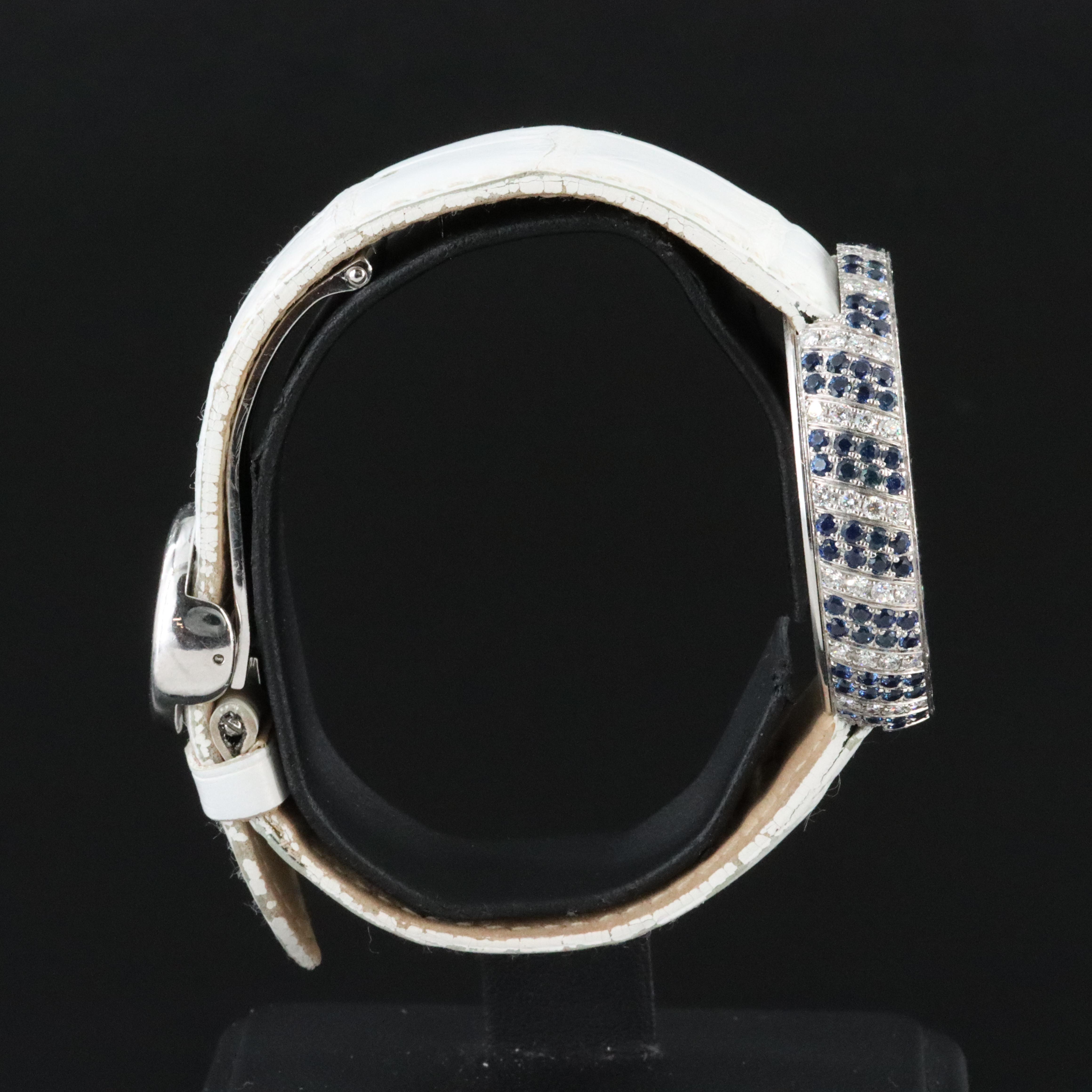 18K Corum Mother-of-Pearl Factory 2.50 CTW Diamond and Sapphire Dial Watch