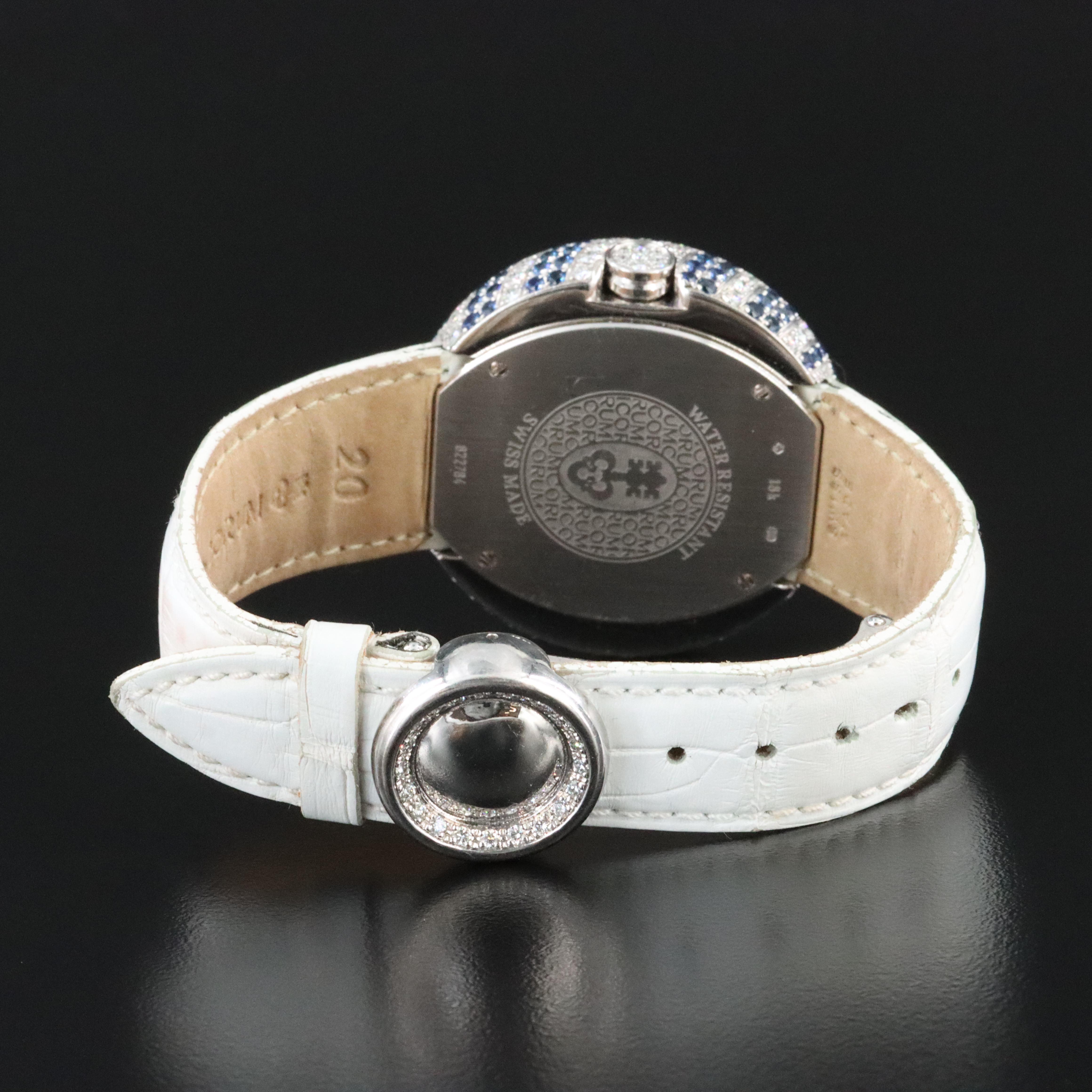 18K Corum Mother-of-Pearl Factory 2.50 CTW Diamond and Sapphire Dial Watch