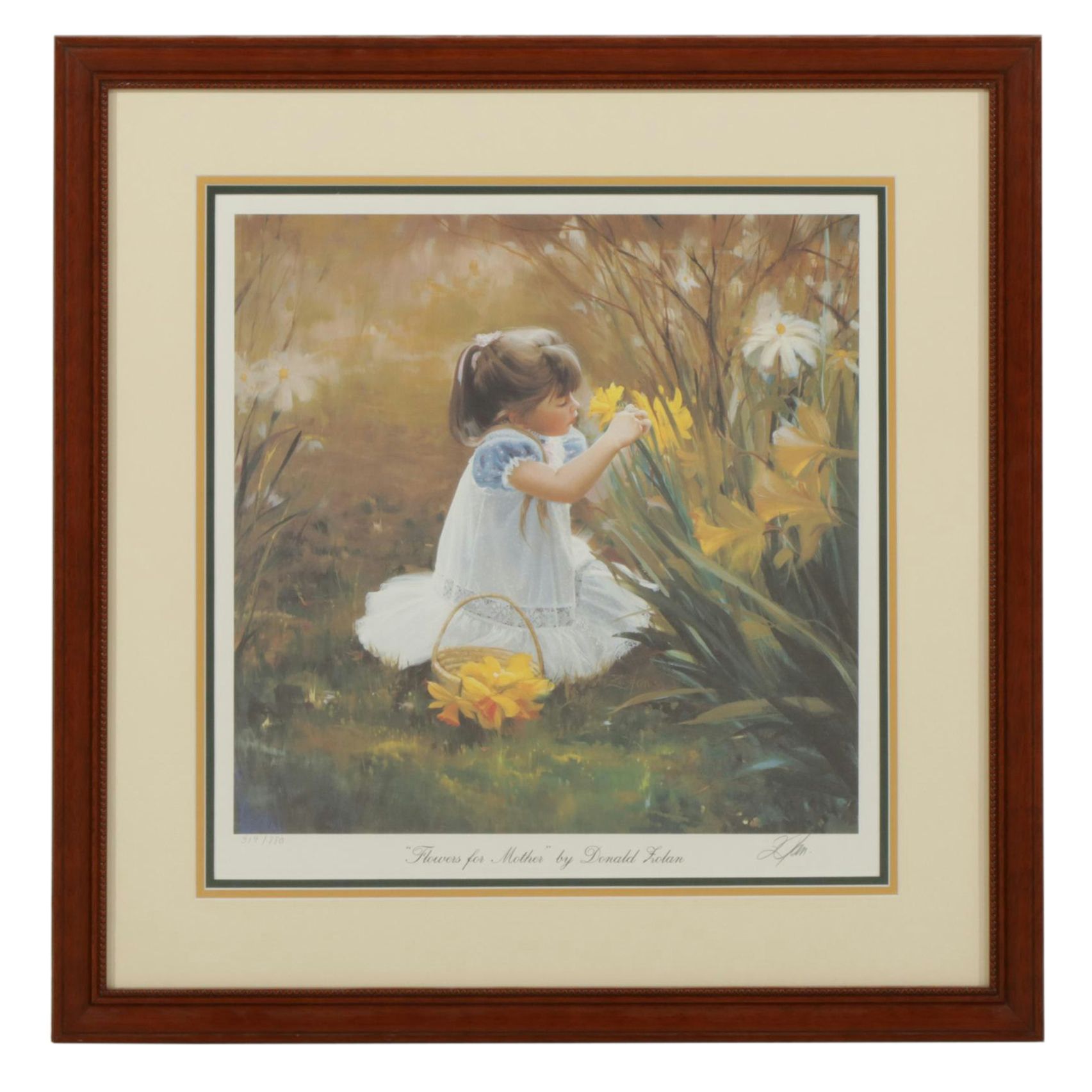 Donald Zolan "Flowers for Mother" Offset Lithograph, 1991