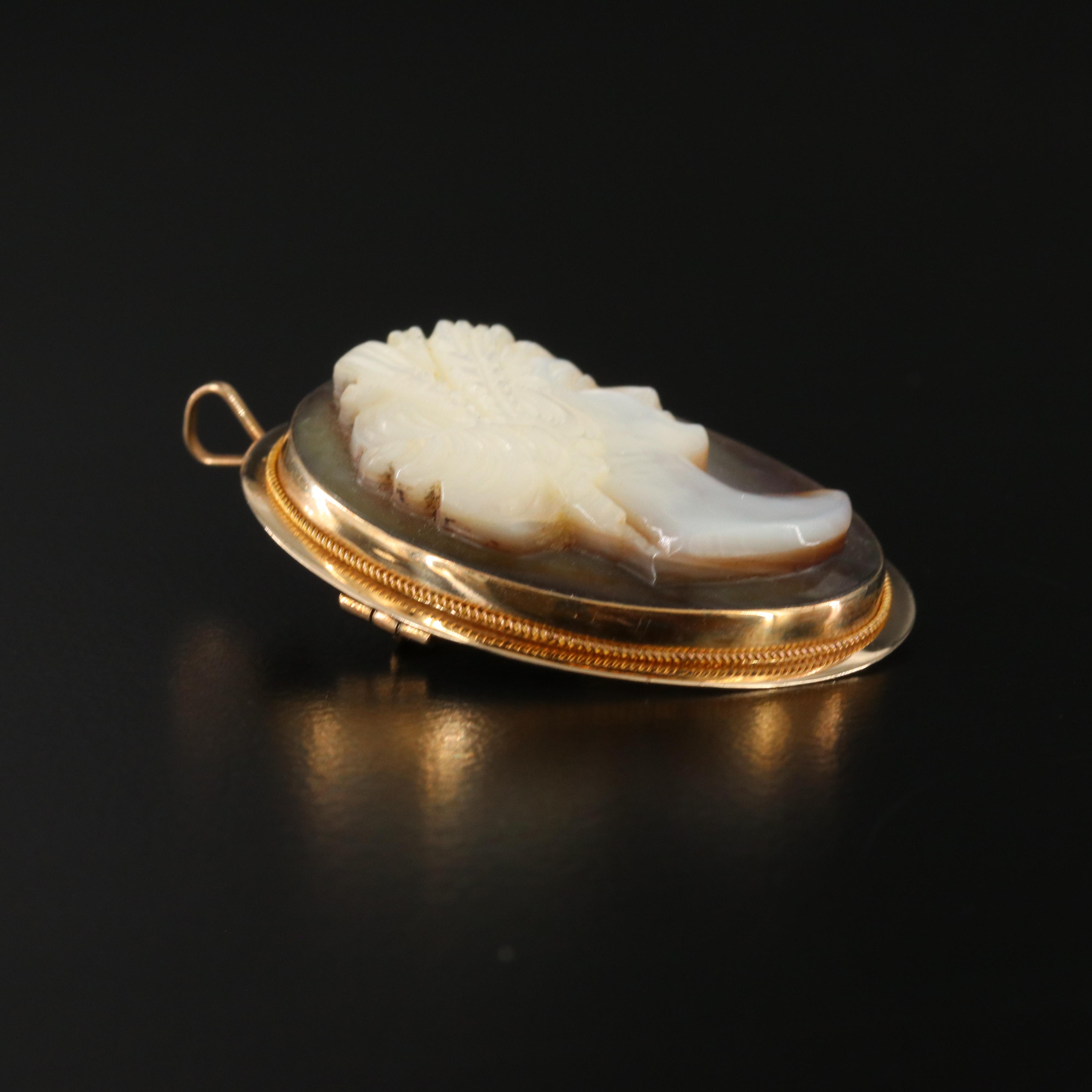 Vintage Mother-of-Pearl Cameo Converter Brooch