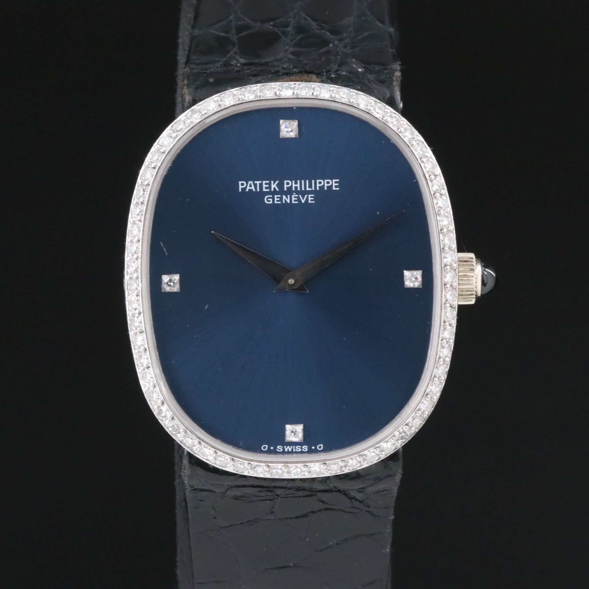 Patek Philippe Golden Ellipse Sigma Diamond Dial and Bezel Watch