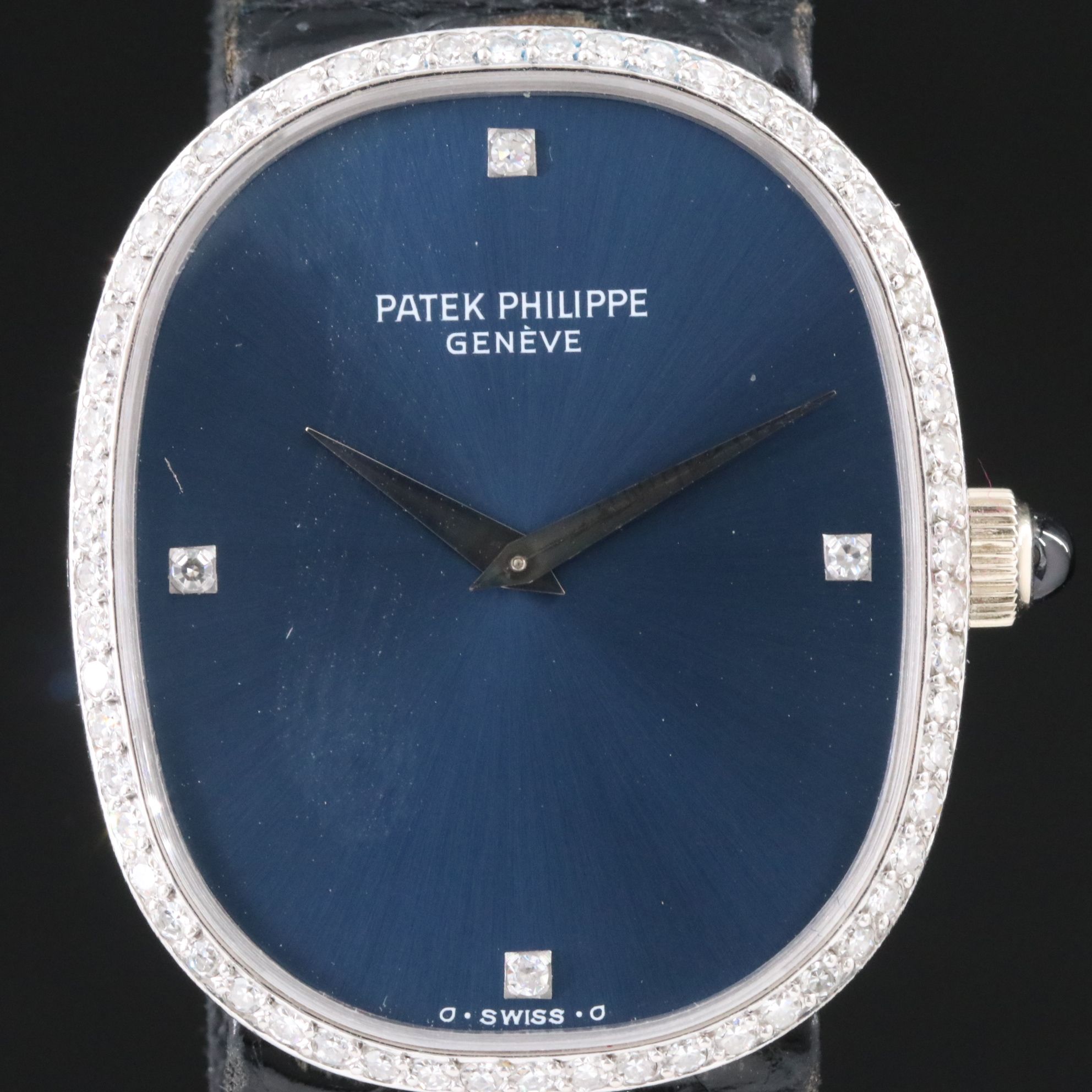 Patek Philippe Golden Ellipse Sigma Diamond Dial and Bezel Watch