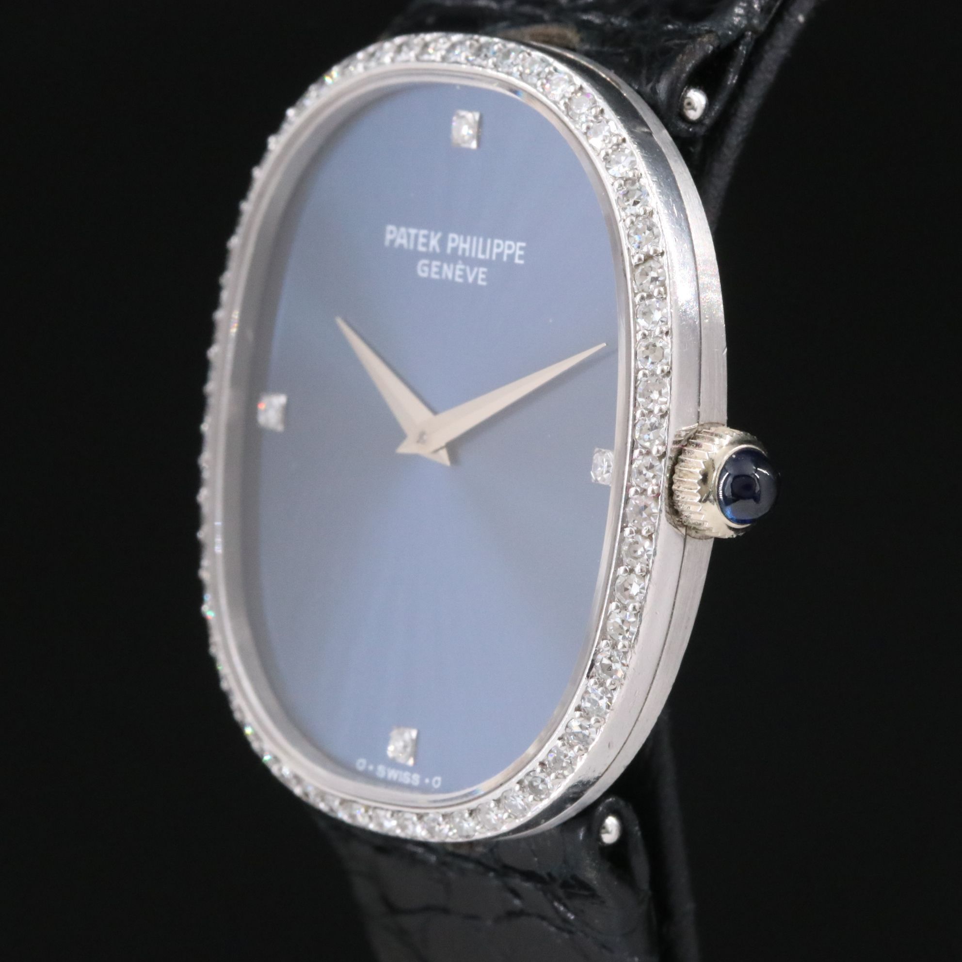 Patek Philippe Golden Ellipse Sigma Diamond Dial and Bezel Watch