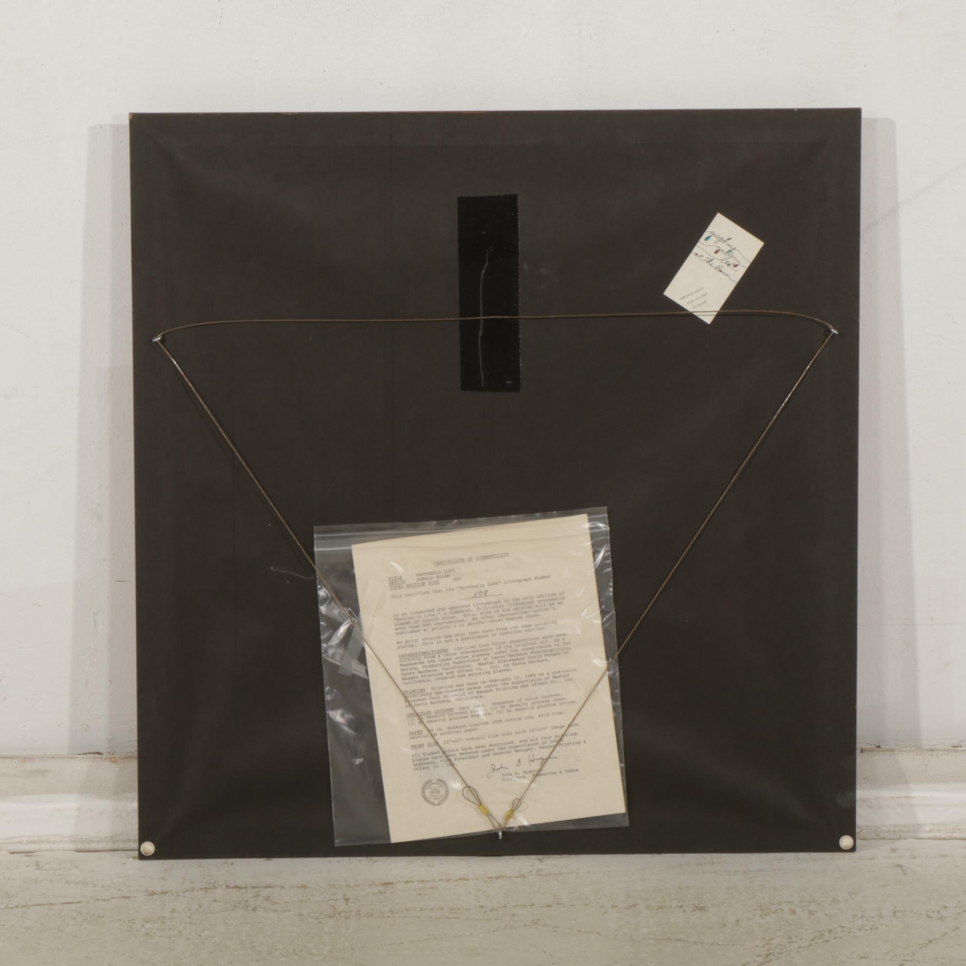 Donald Zolan "Brotherly Love" Offset Lithograph, 1989