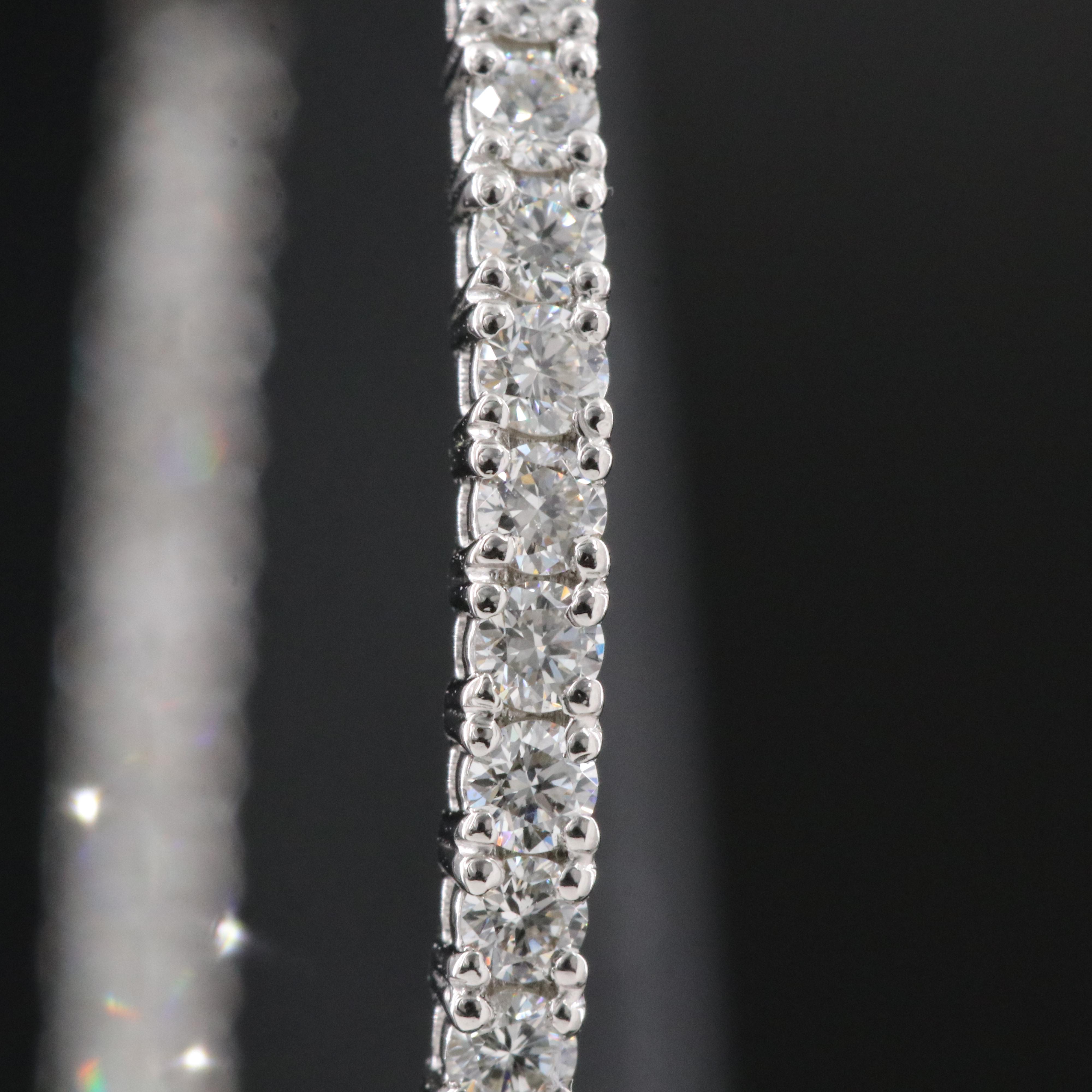 Platinum 2.92 CTW Diamond Inside Out Hoop Earrings