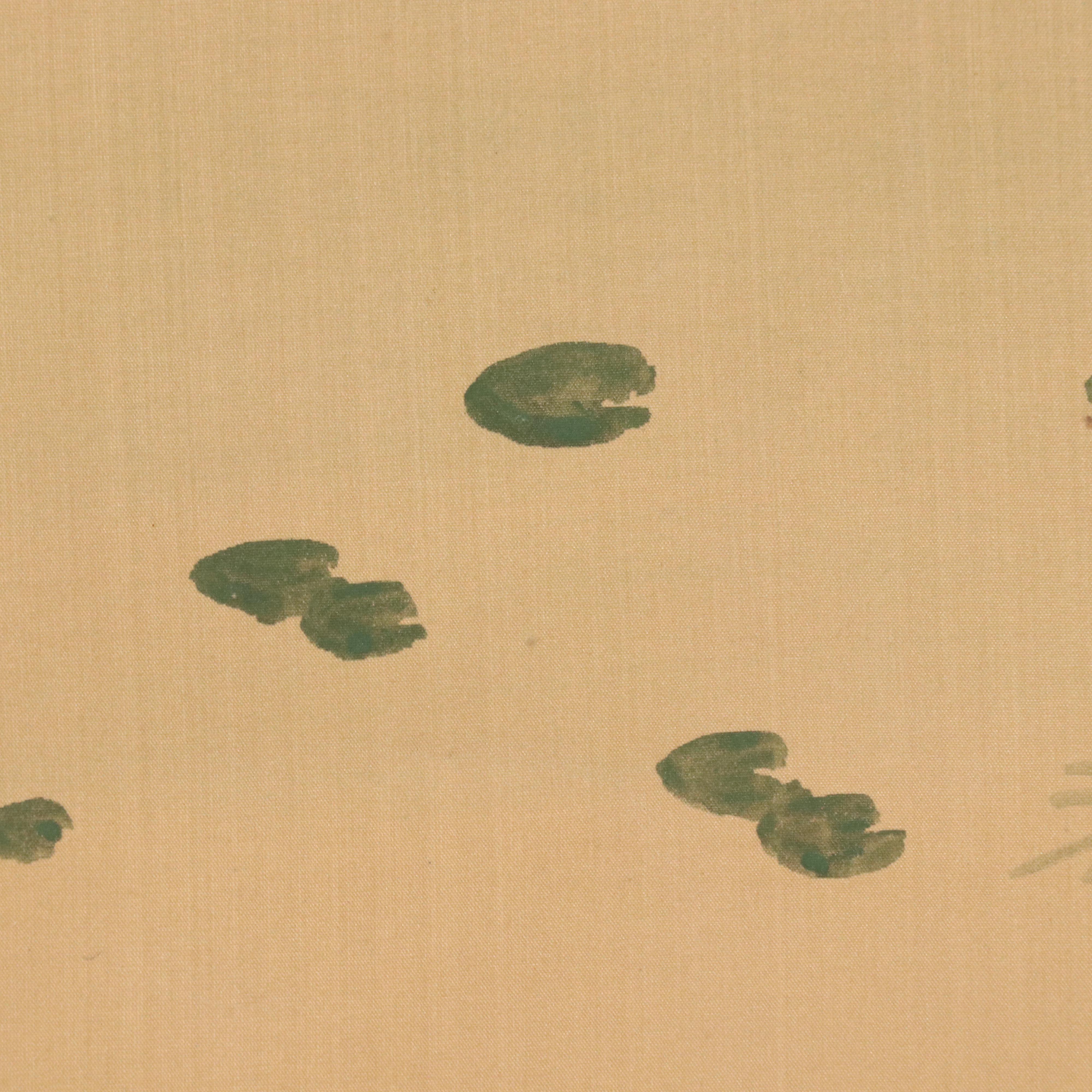 Chinese School Gouache Painting on Silk of Goldfish and Minnows